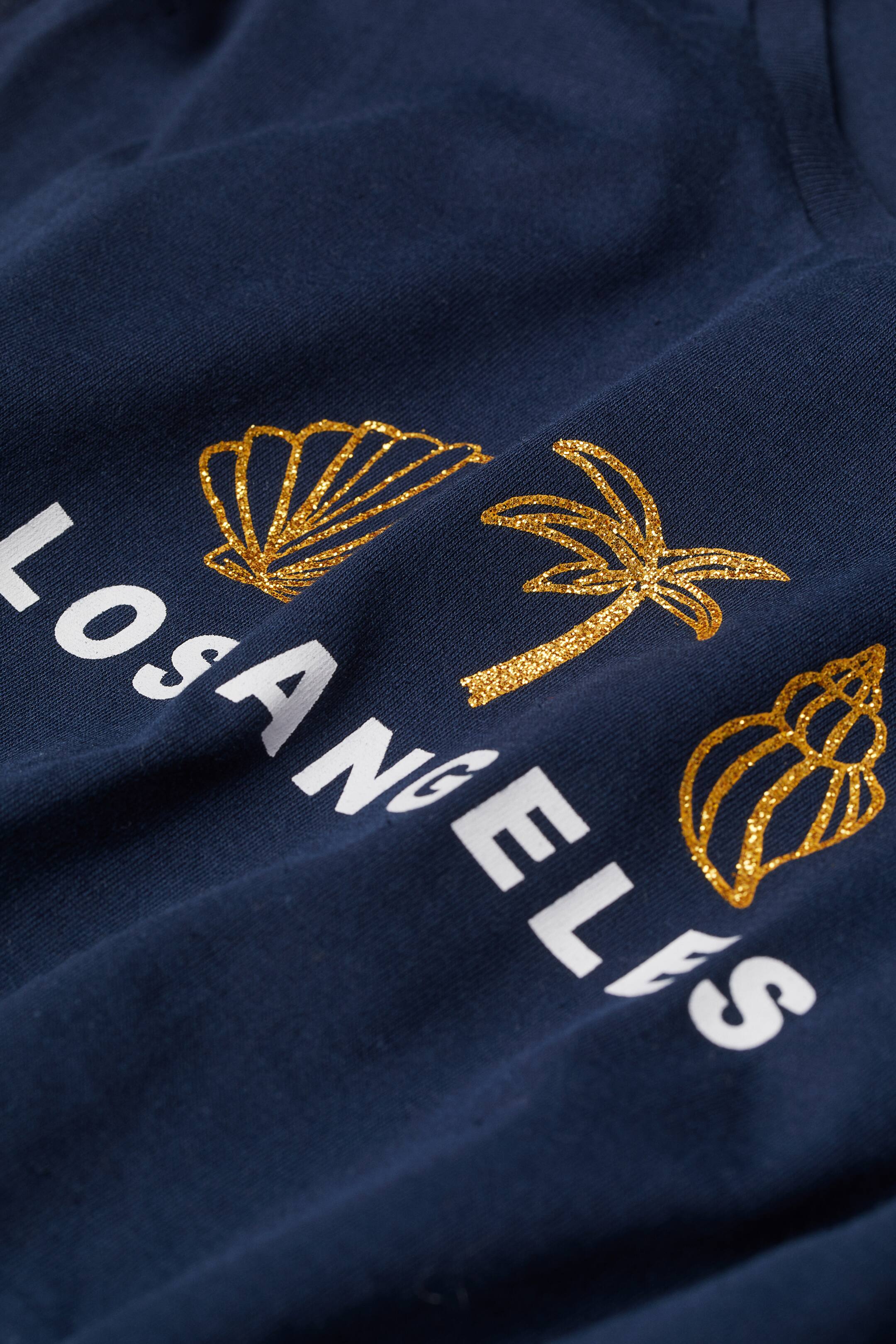 View larger image: Text-print dress - Dark blue/Glitter - Kids | H&M HK 2