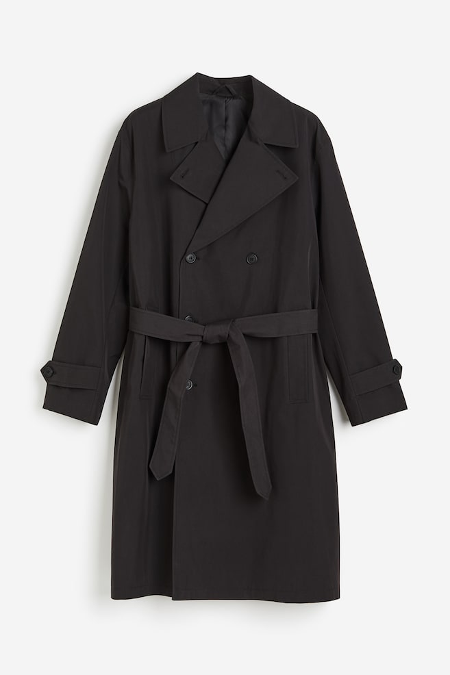 Trench-coat Oversized Fit - Noir/Beige - 2