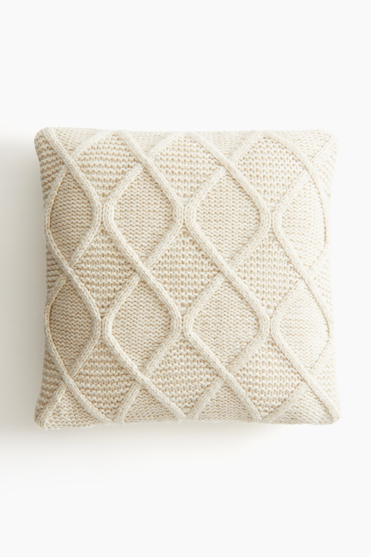 Knitted cushion cover - Light beige - 1