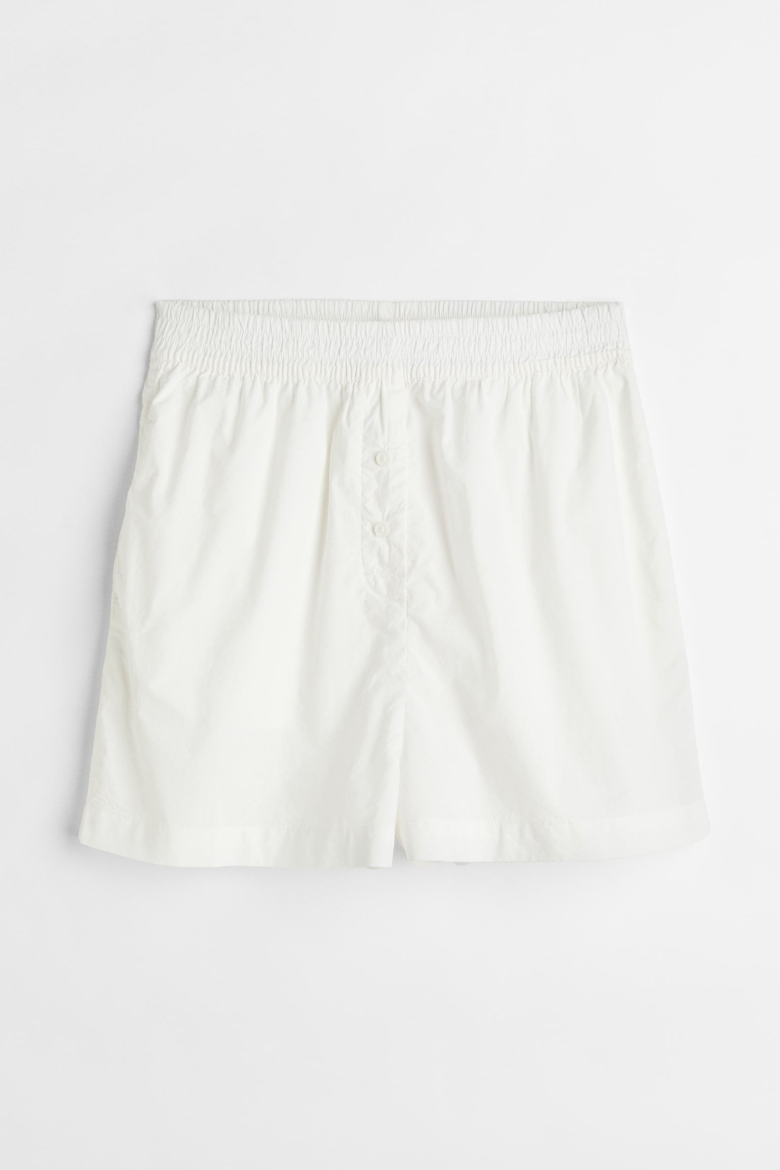 Cotton poplin shorts - White - 1