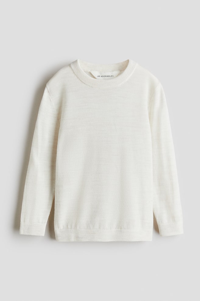 Knit Wool Sweater - White - 1