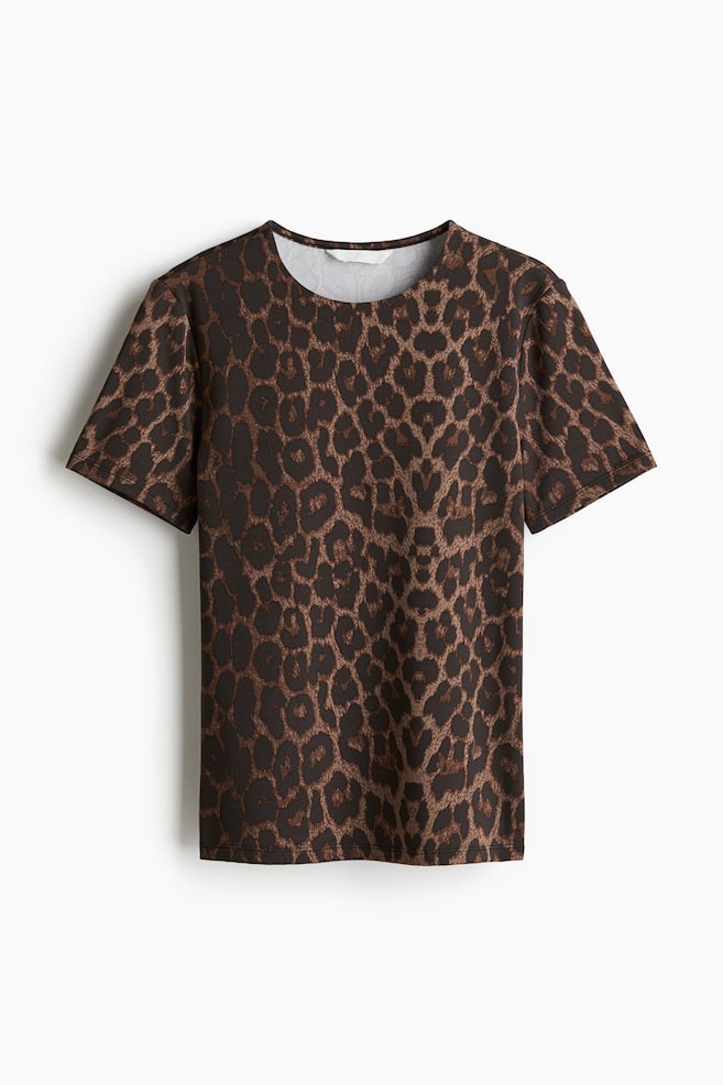 Fitted top - Brown/Leopard print - 1