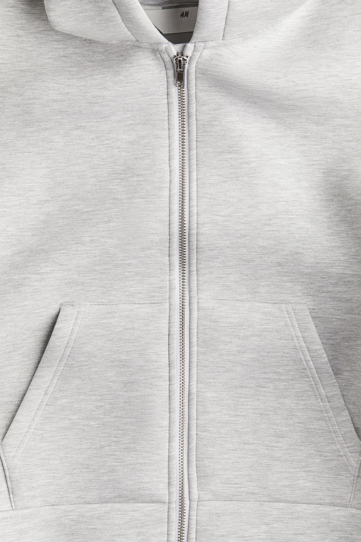 Oversized scuba hoodie - Light grey marl - 4