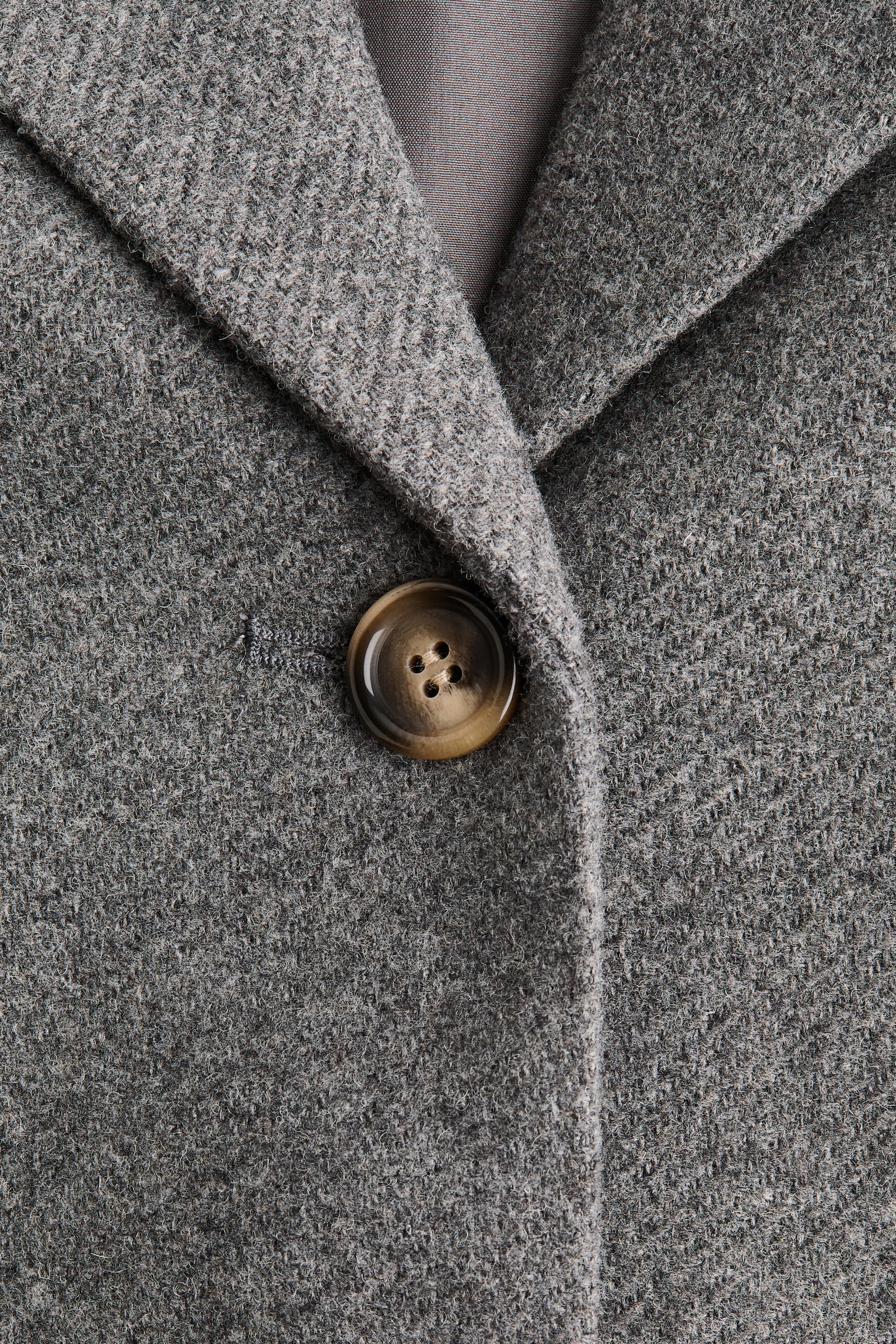 Marynarka z domieszką wełny - Szary melanż/Ciemna zieleń khaki - 4