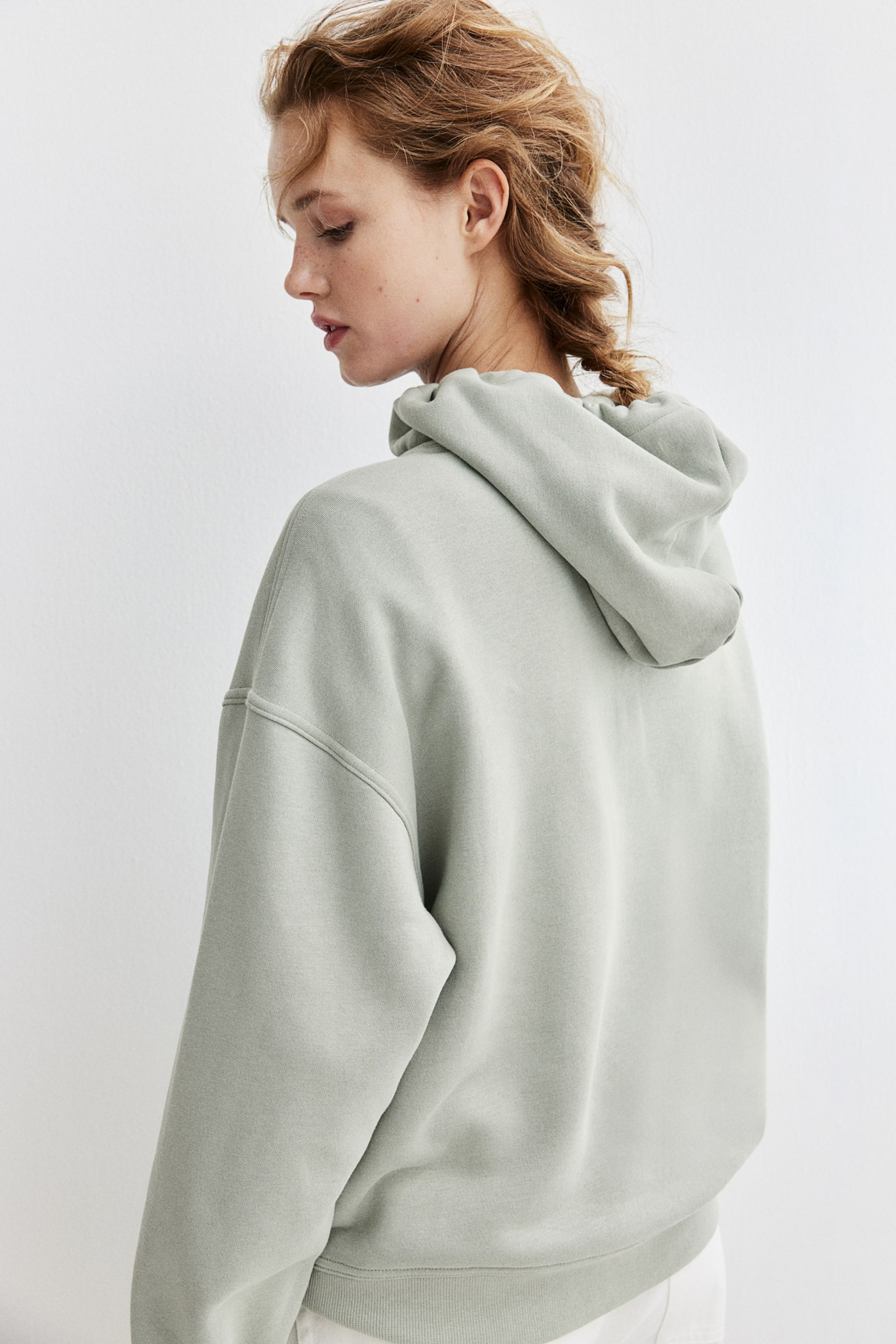 Motif-detail hoodie - Light sage green/Mickey Mouse/Dark grey/Nirvana - 4