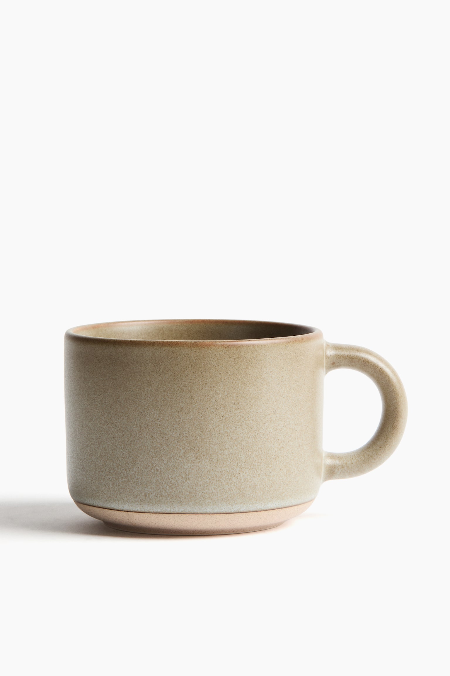 Reactive-Glaze Stoneware Mug - Beige/Black/Light beige