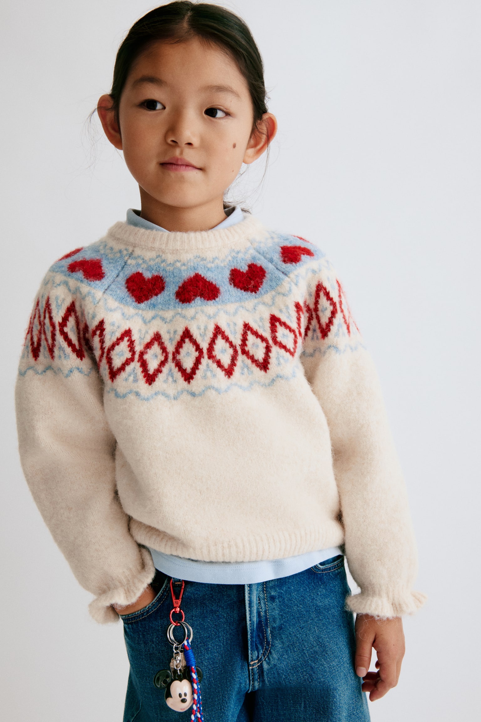 Детский свитер H&M Jacquard-Knit, цвет: Светлый бежевый — фото 2