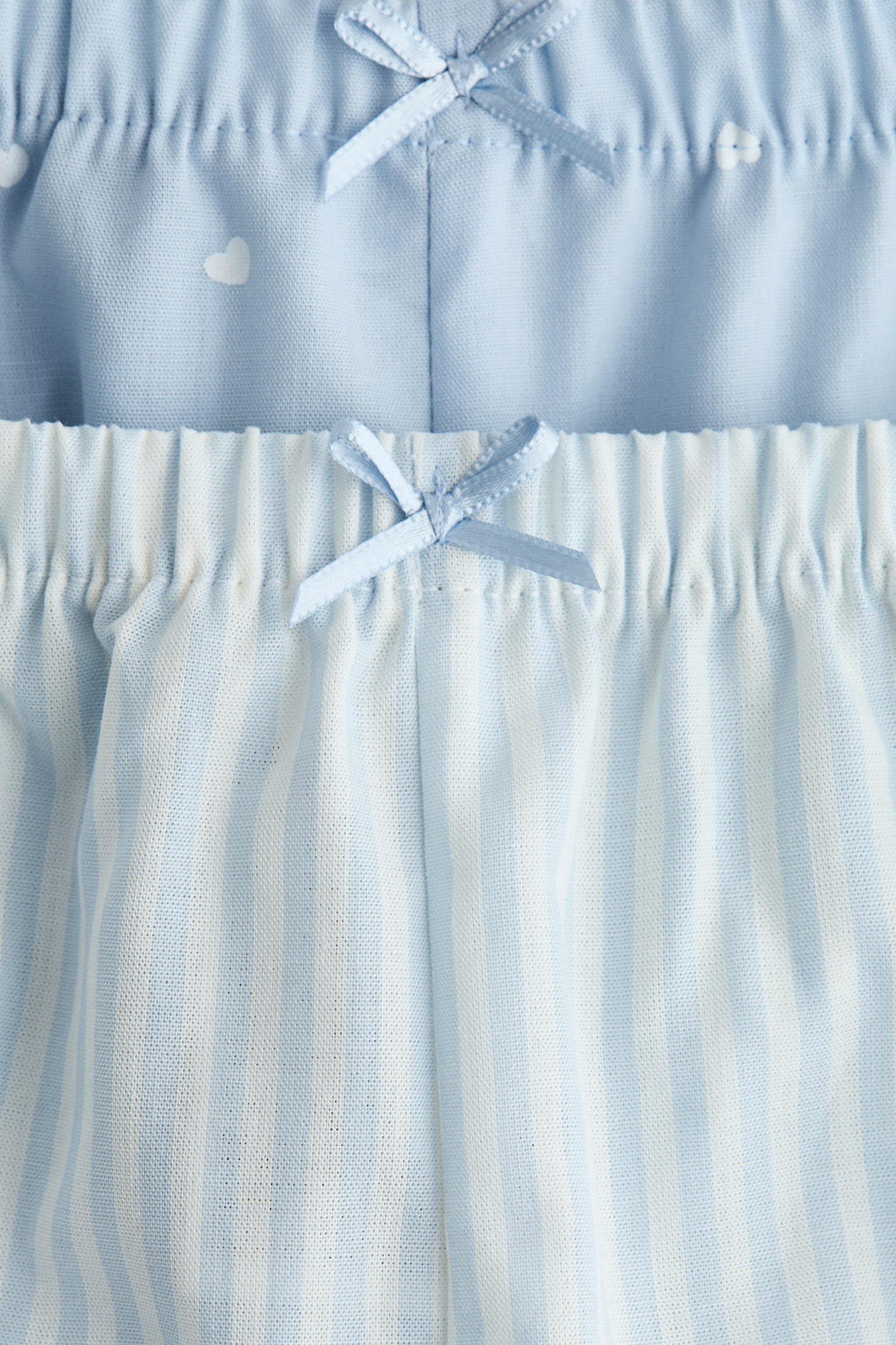 2-pack cotton pyjama shorts - Light blue/Hearts/Light pink/Floral/Light pink/Gingham check - 2