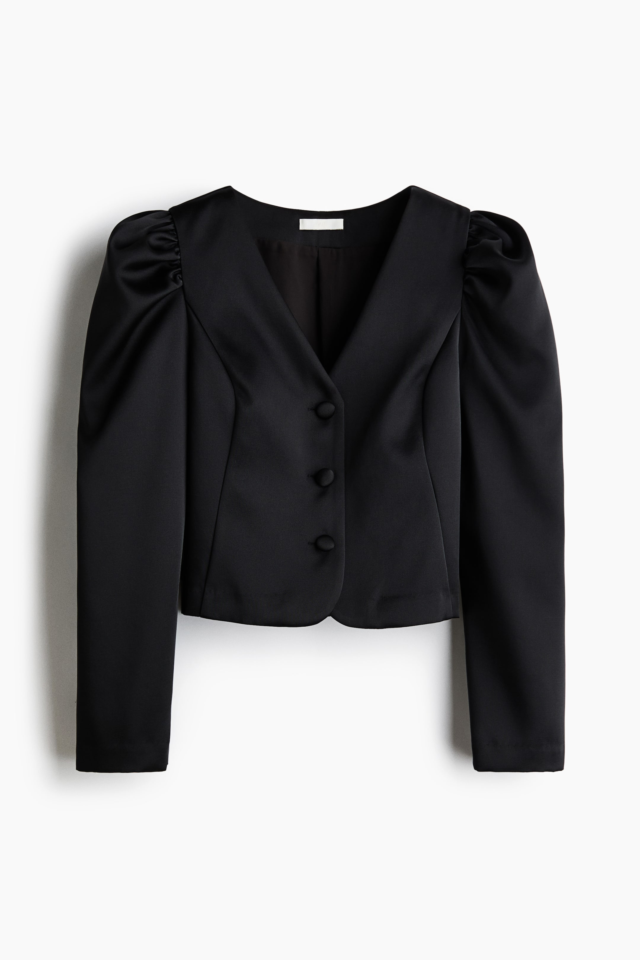 View larger image: Puff-sleeved blouse - Black - Ladies | H&M HK 4