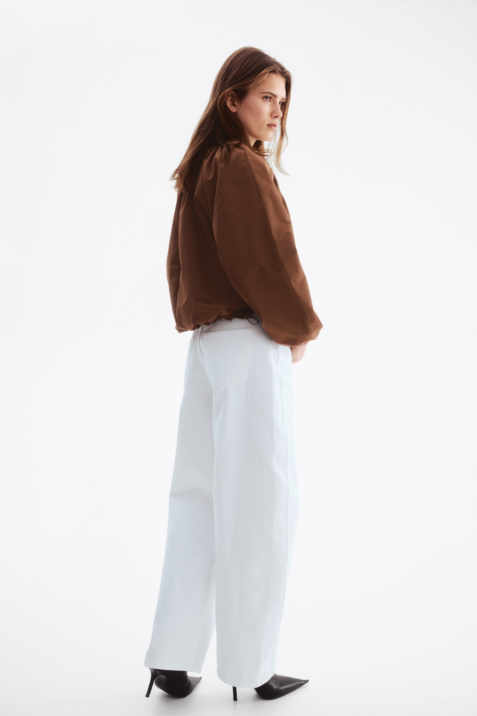 Женская куртка H&M Gathered Bomber, цвет: Коричневый — фото 6