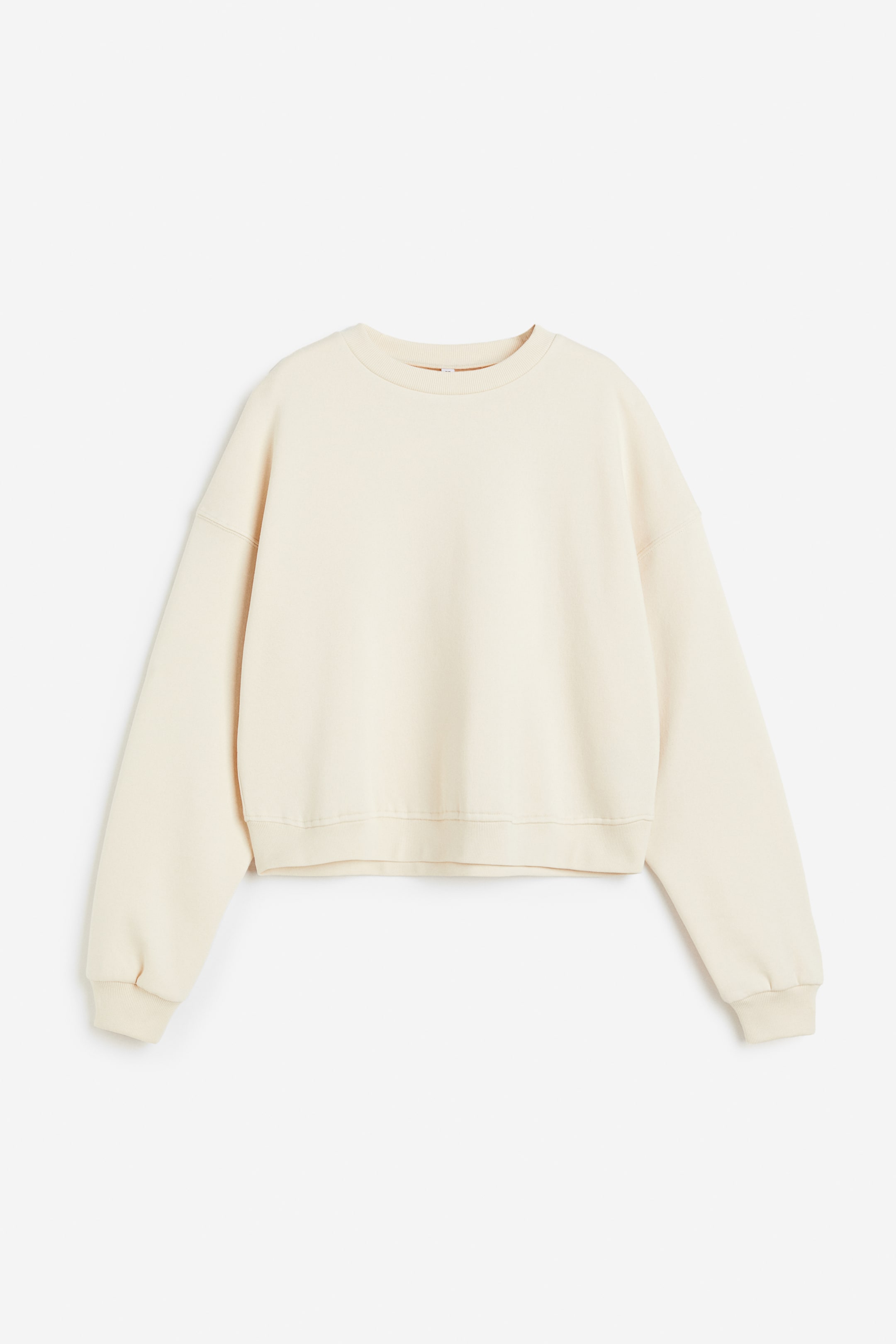 Sweatshirt - Round Neck - Long sleeve - Light beige - Ladies | H&M US