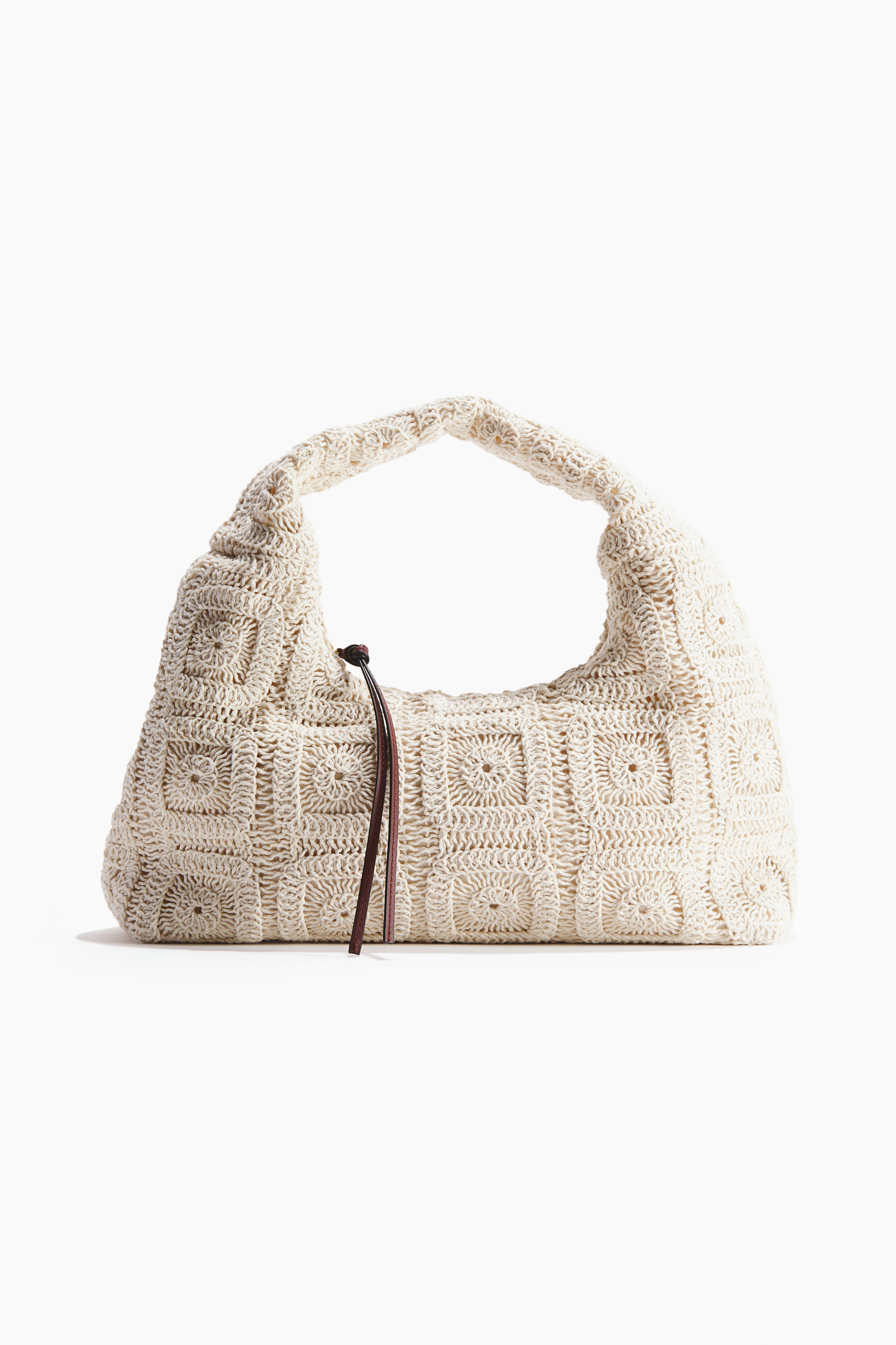 Crochet-look handbag - Light beige