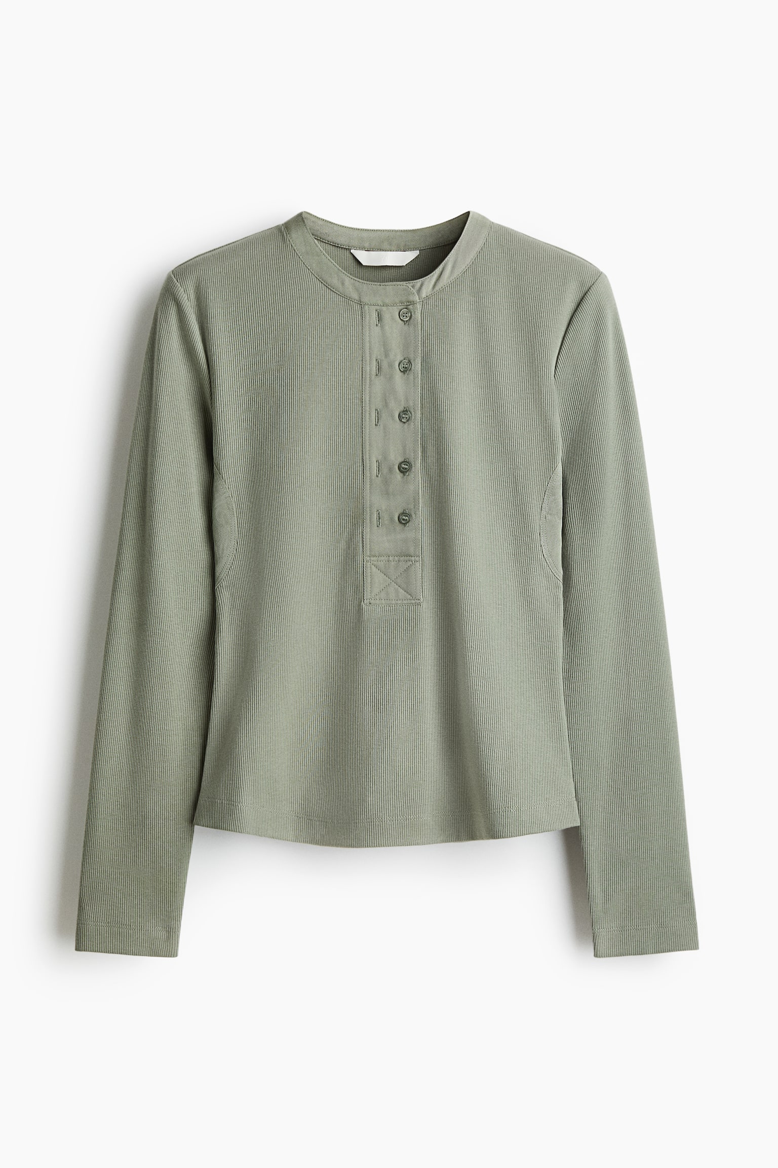 リブニットトップス - ライトダスティグリーン/ブラック/グレーメランジ - 2