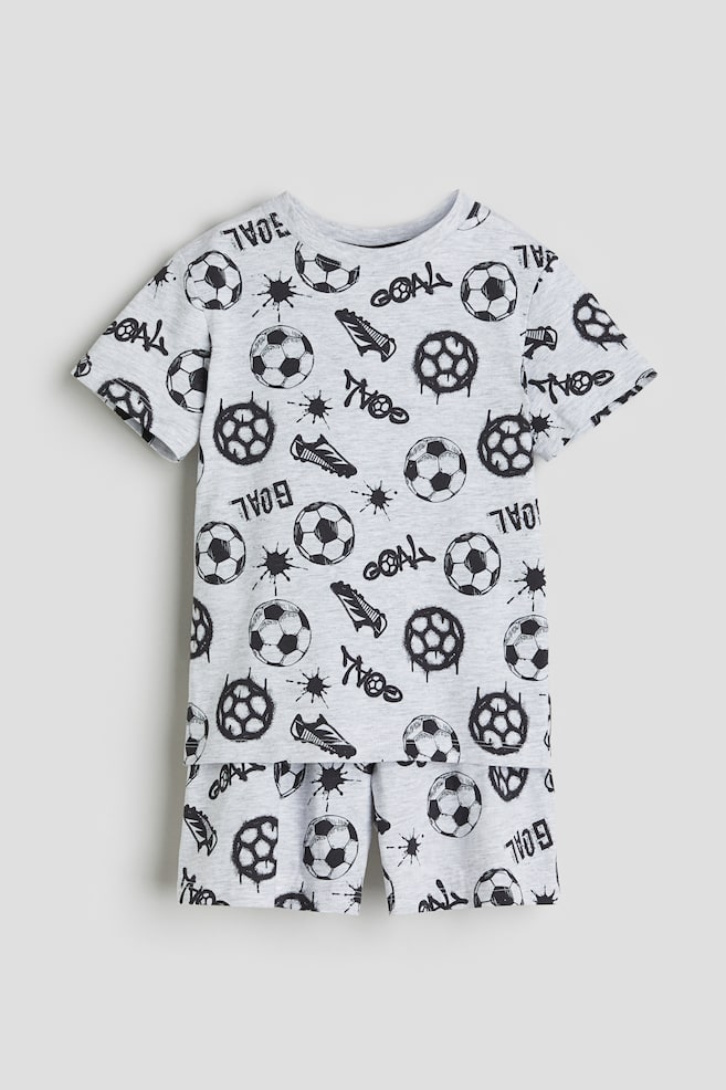 Pyjama imprimé en coton - Gris clair/ballons de foot/Noir/ballons de football/Bleu vif/NASA/Vert/raquettes de tennis/dc/dc - 1