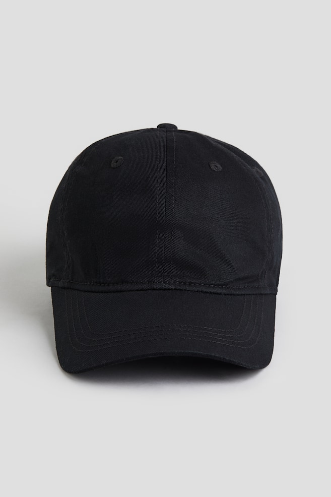 Cotton twill cap - Black - 1