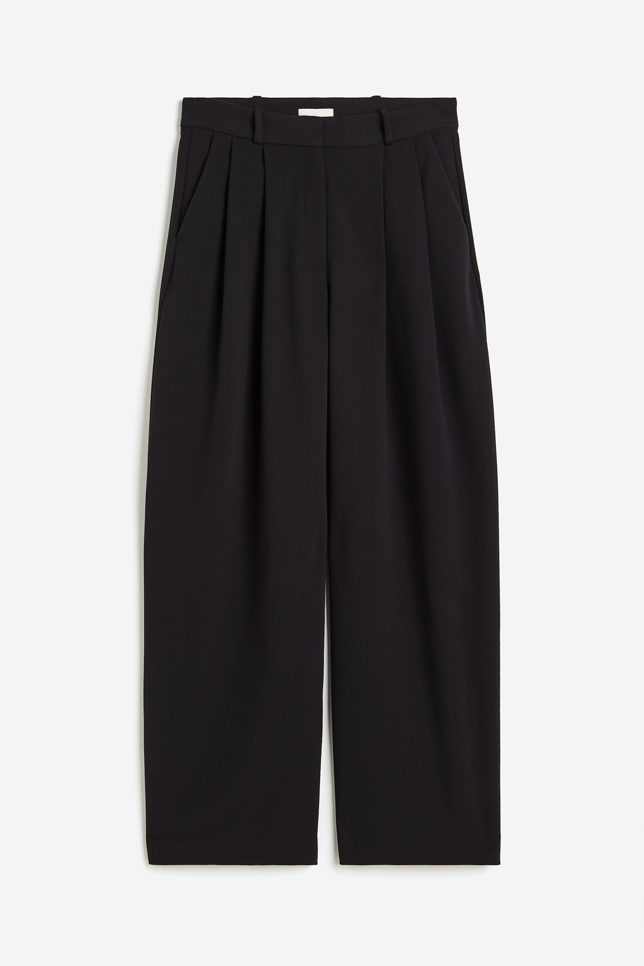 Tailored jersey trousers - Regular waist - Long - Black - Ladies | H&M GB