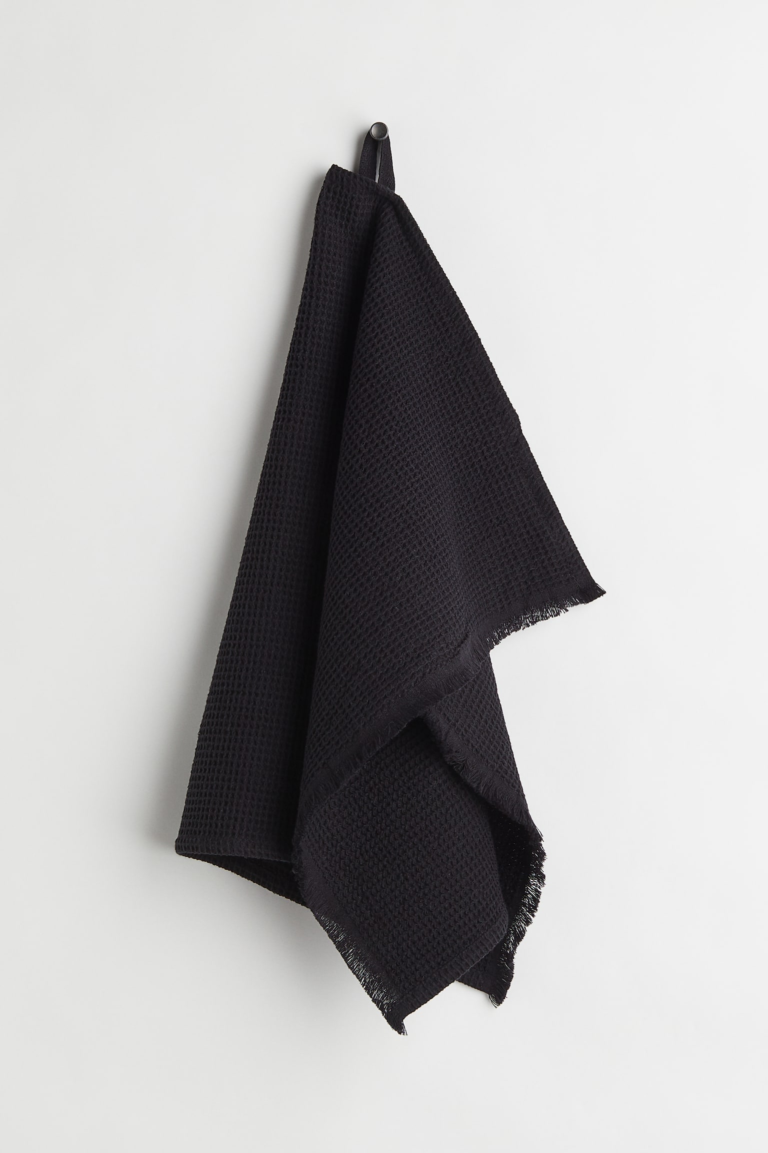 Waffled hand towel - Black/Light greige/Light grey - 1