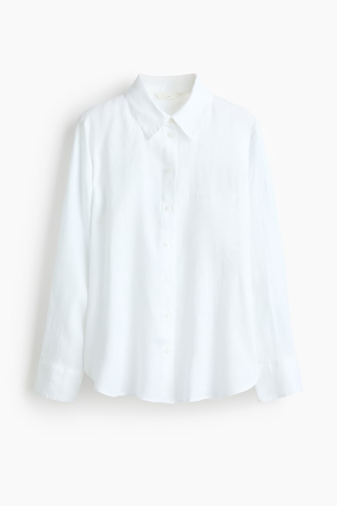 Linen shirt - White/Light beige/White striped/Light blue/Striped/Black/Dark orange/Blue/Striped - 1