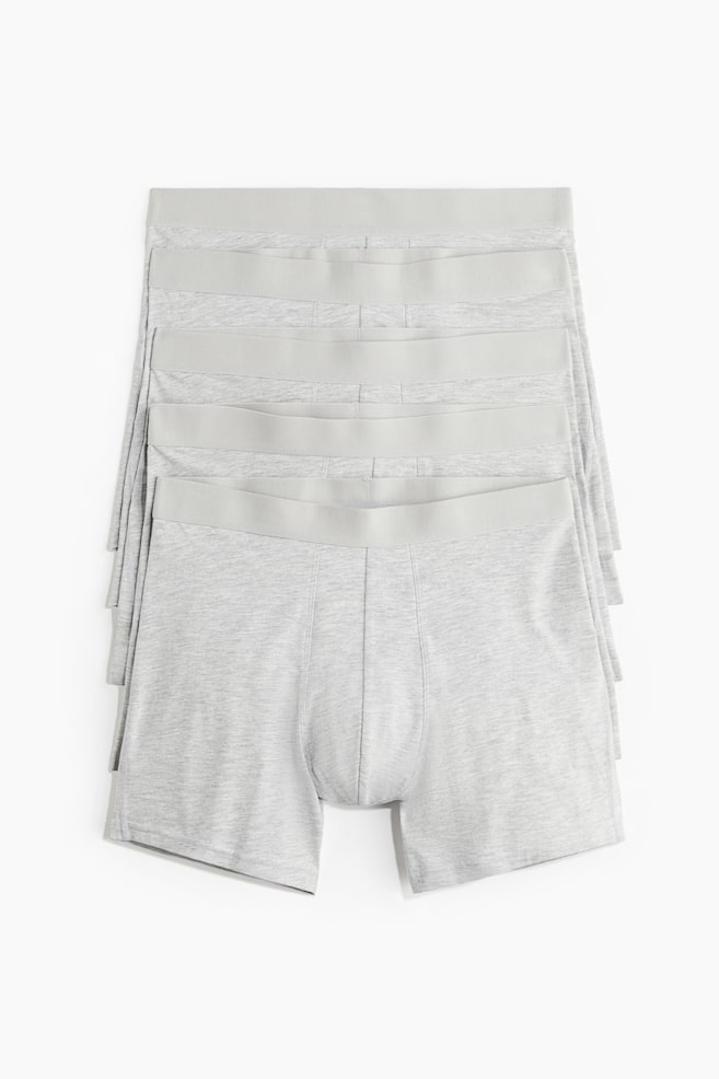 5er-Pack Halblange Trunks mit Lycra® - Graumeliert/Dunkelgraumeliert/Schwarz/Dunkles Khakigrün/Schwarz/Weiß/Beige/Dunkelbraun/Mittelblau/Hellblau - 1