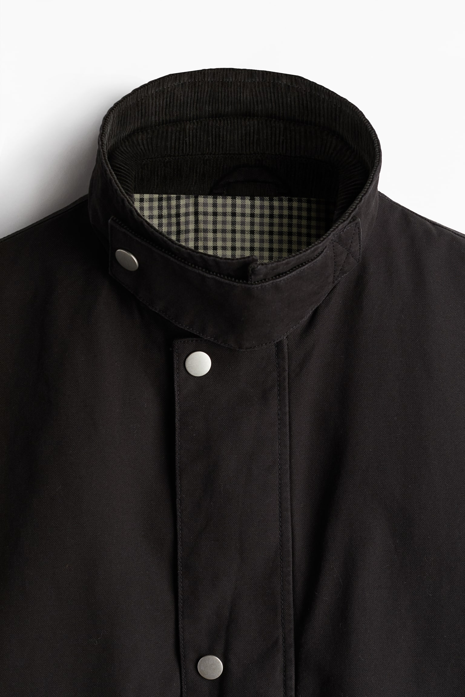 Regular Fit Canvas jacket - Black/Brown - 8