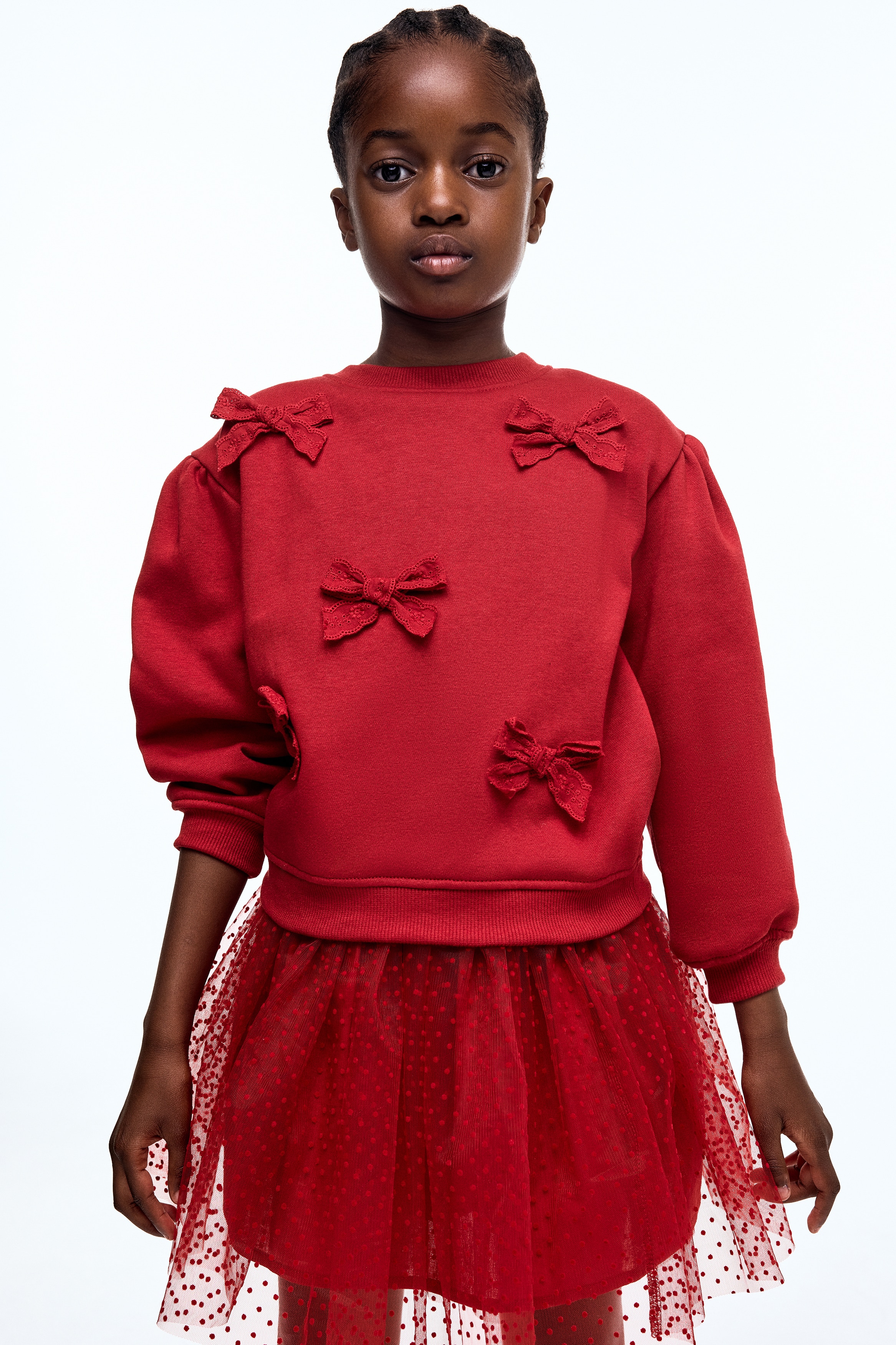 アップリケ裏起毛スウェットシャツ - レッド - Kids | H&M JP