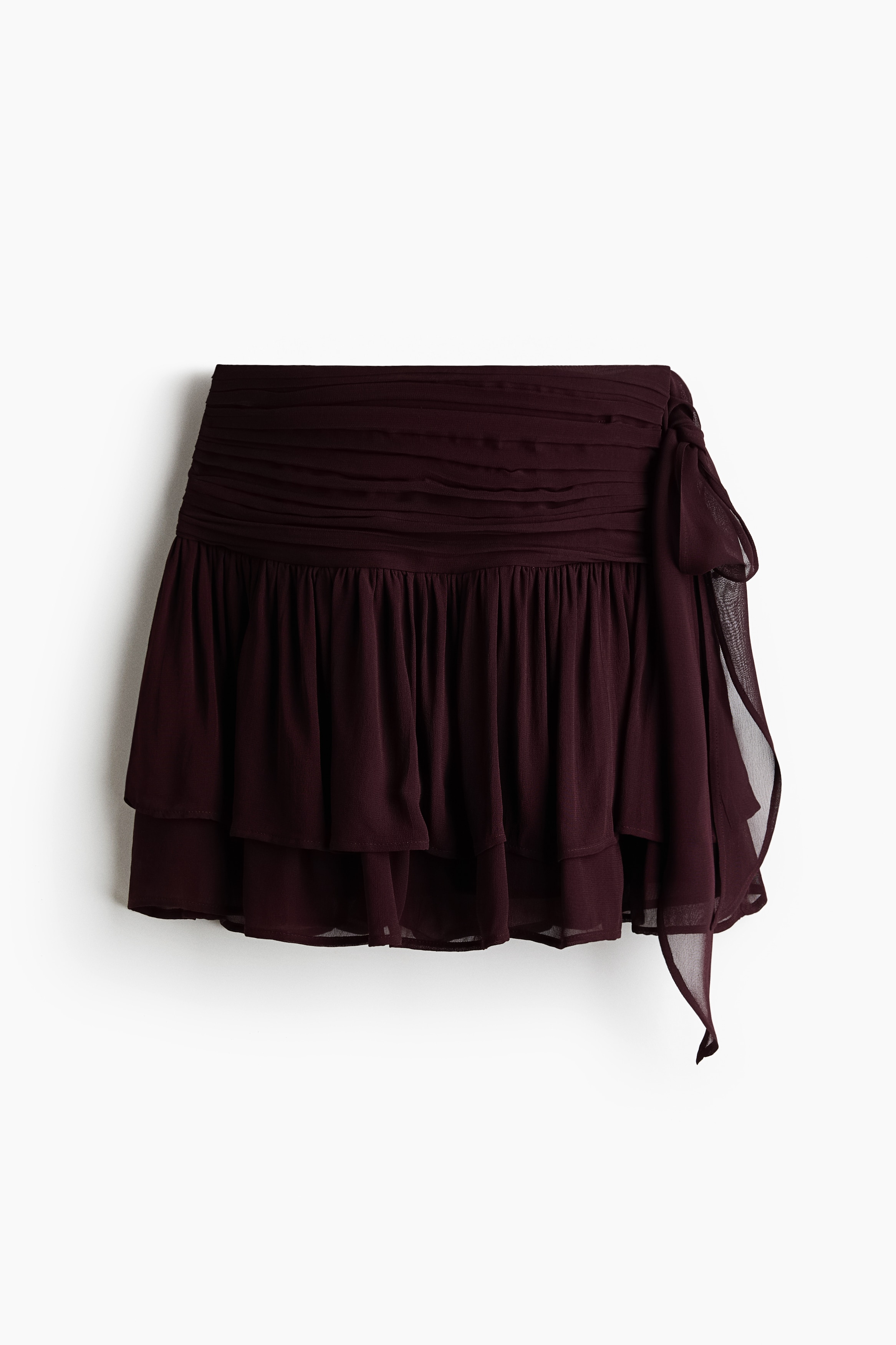 Tiered viscose skirt - Burgundy