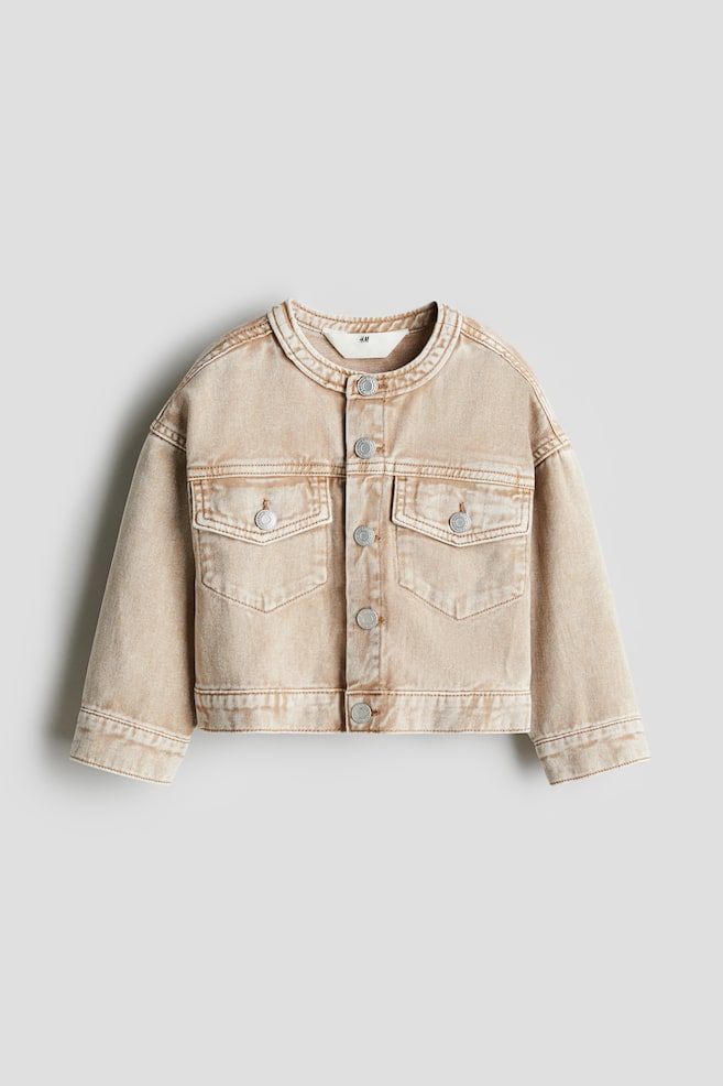 Boxy denim jack - Lichtbeige - 1