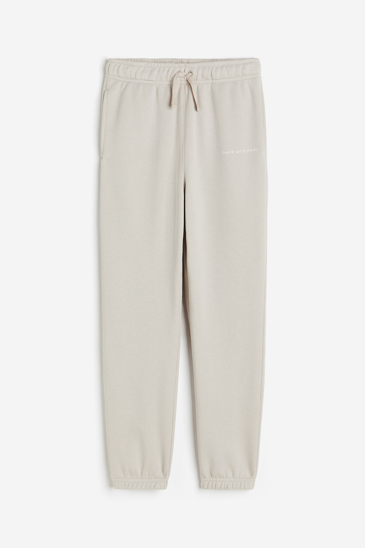 Text Design Track Pants - Light beige/Dark grey - 1