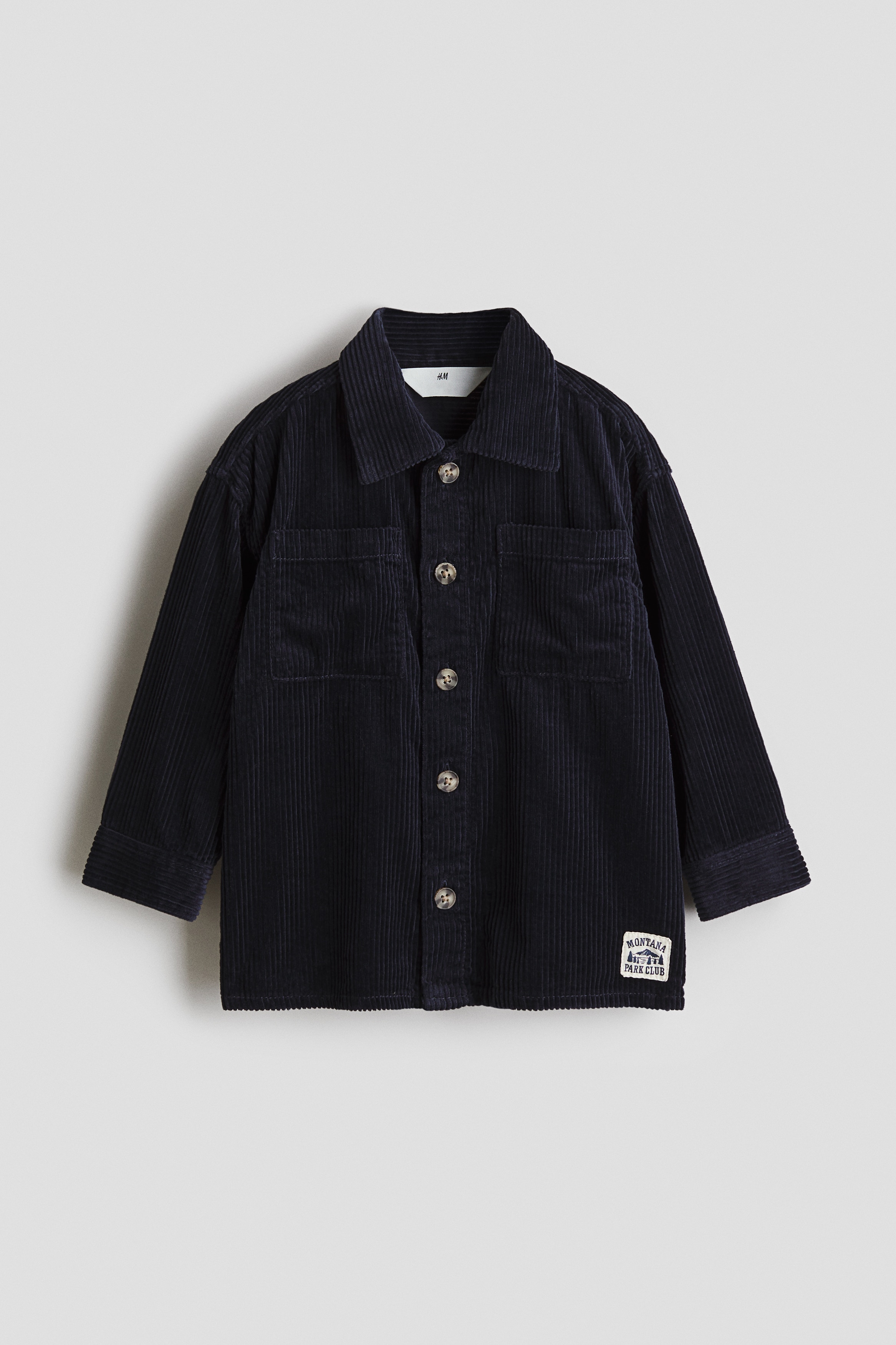 Cotton Corduroy Overshirt - Navy blue/Light beige/Dusty blue
