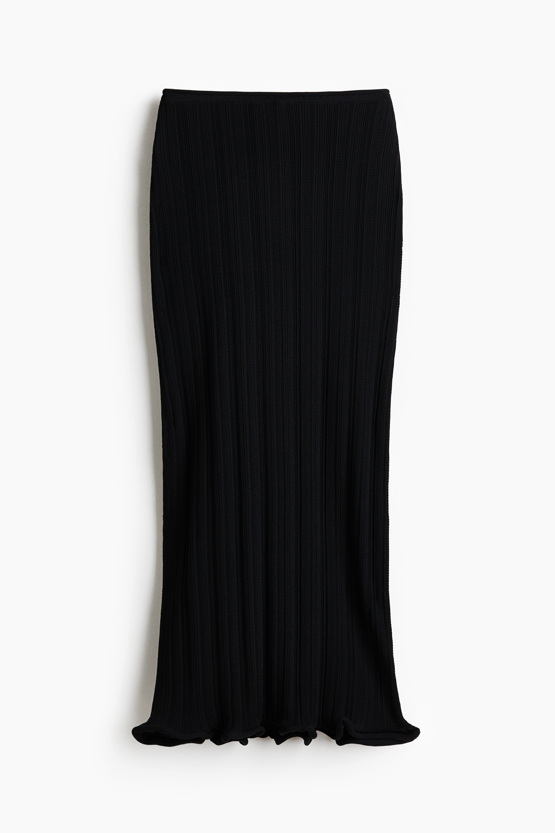 Φούστα με πλέξη ριμπ - Μαύρο