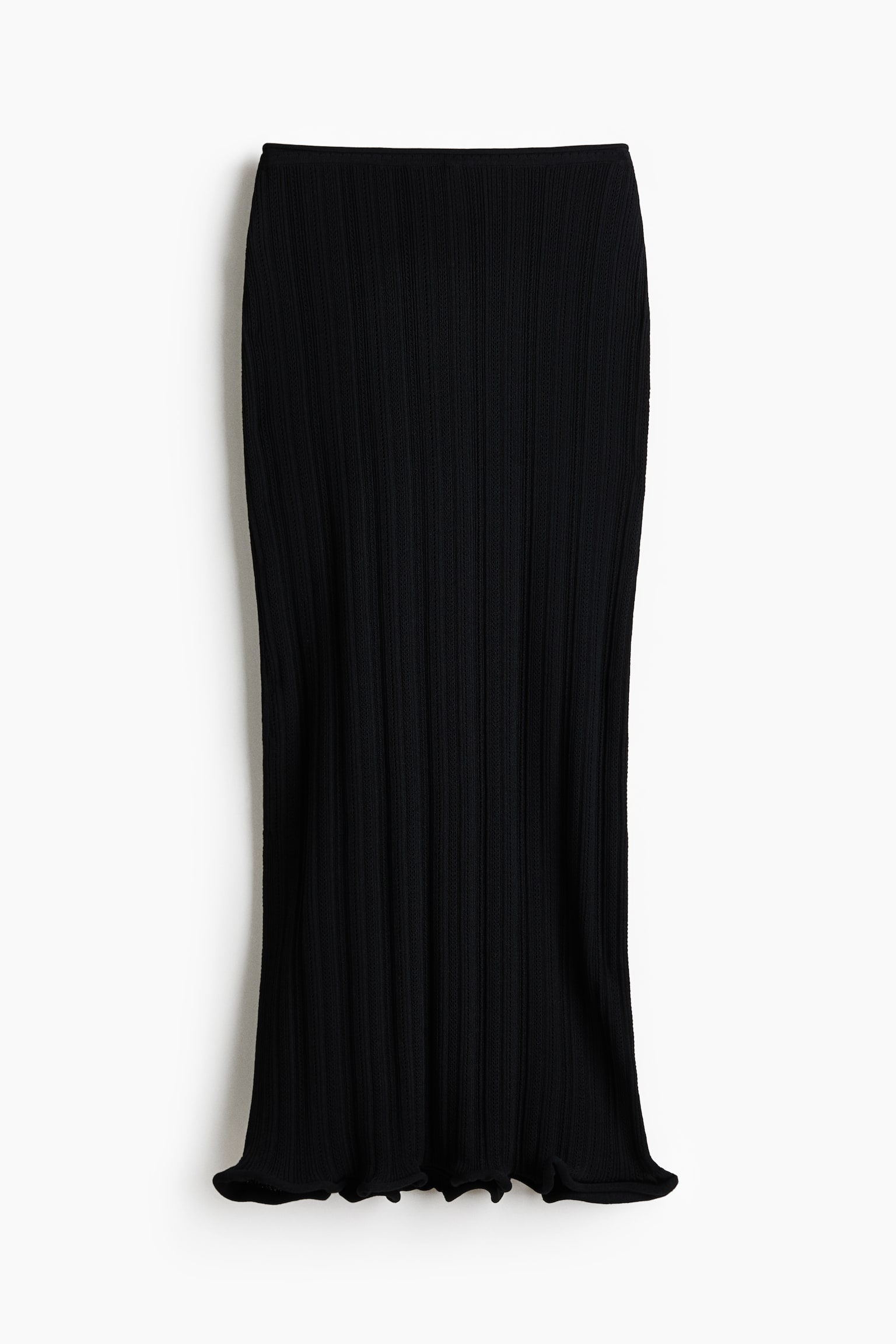 В’язана спідниця в рубчик - Чорний - 2