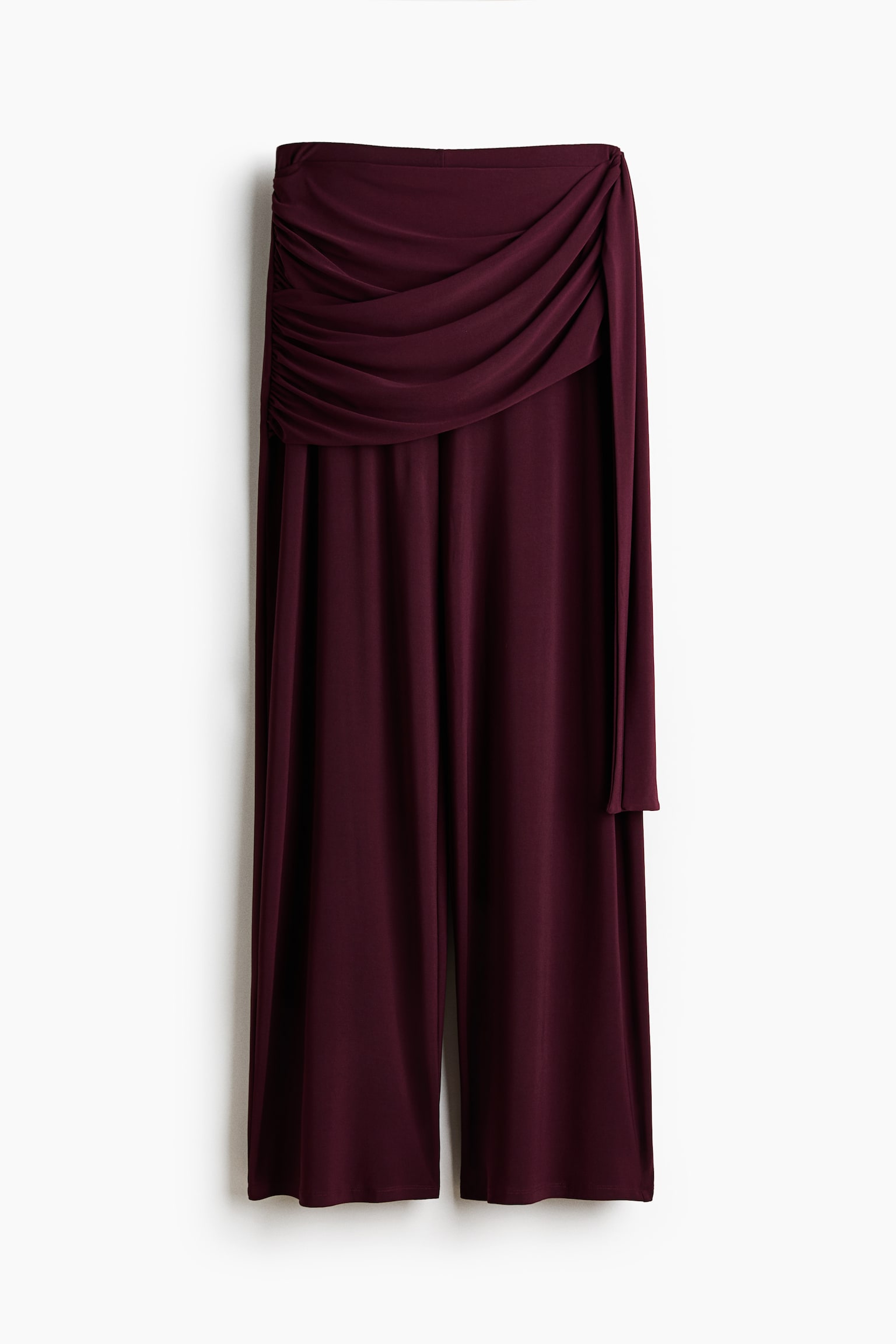 Женские брюки H&M Draped Jersey Pants, цвет: Бордовый — фото 1