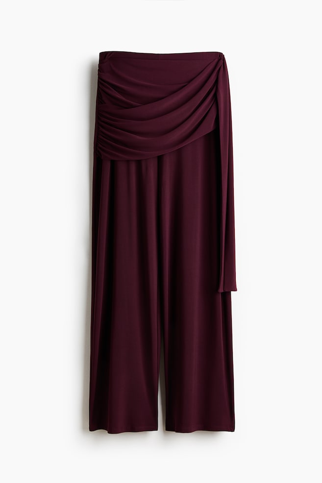 Draped Jersey Pants - Burgundy - 1