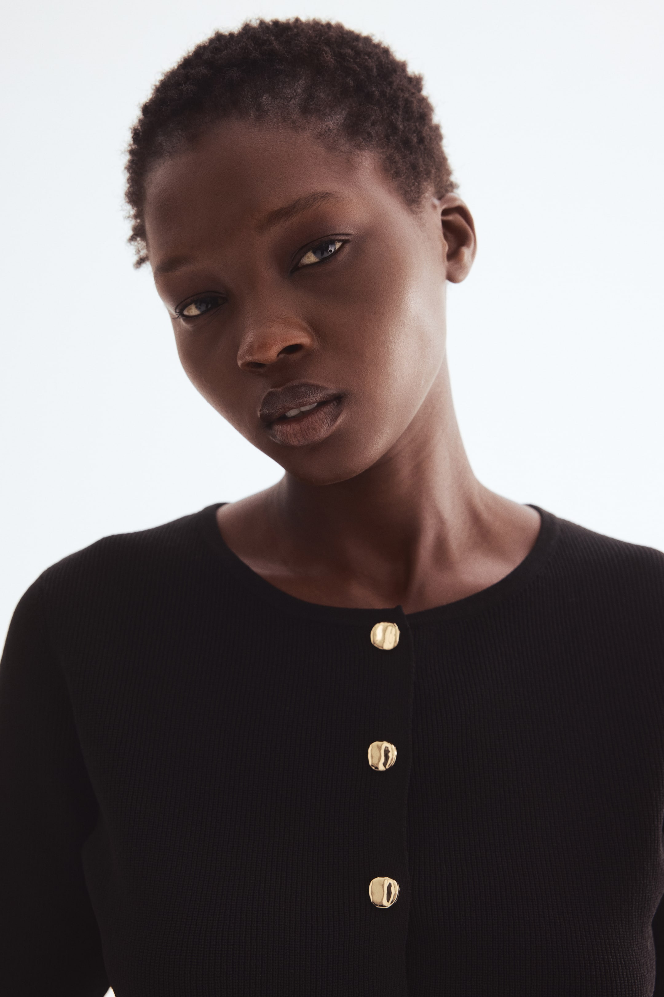 查看大圖: 荷葉浪邊開襟衫 - 黑色 - Ladies | H&M HK 2