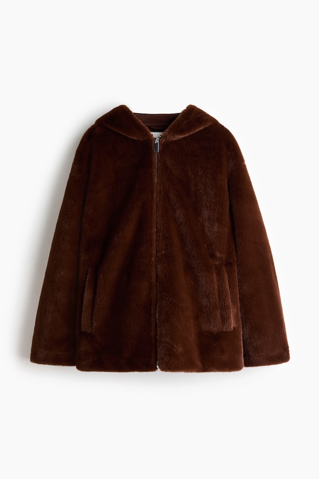 Veste à capuche - Marron - 1