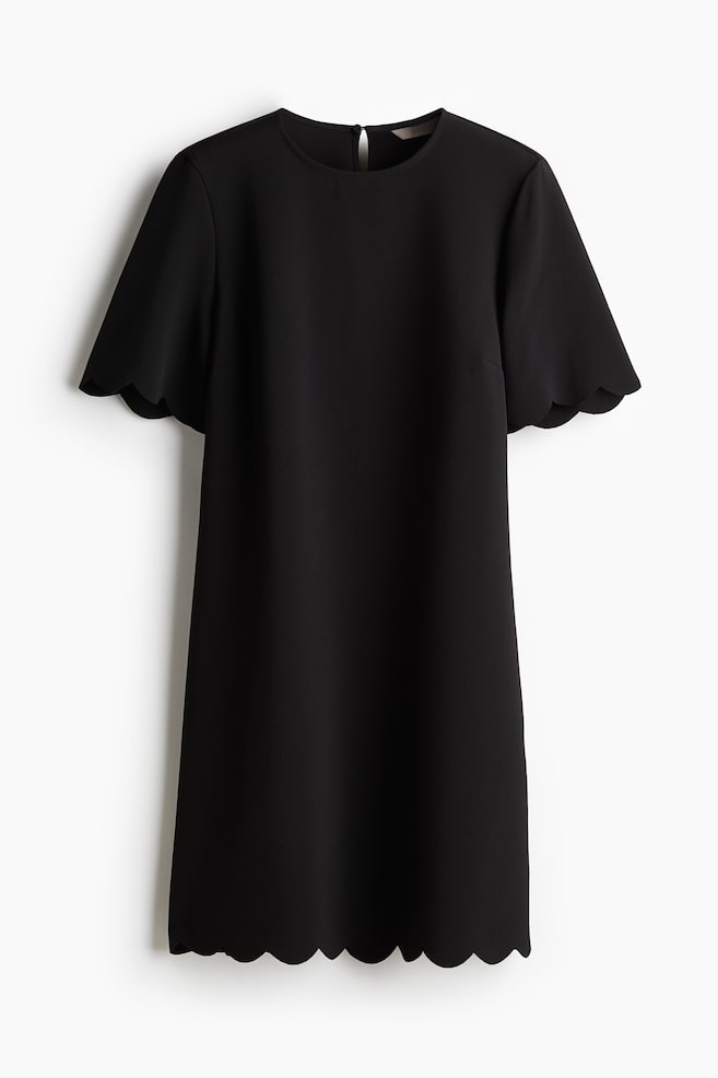 Scalloped dress - Black/Red - 1