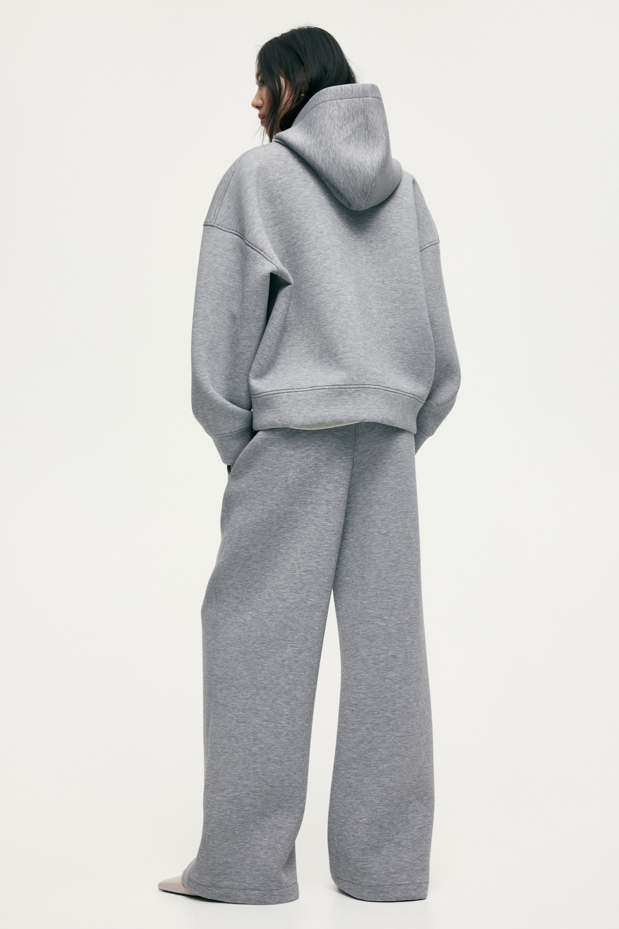 View larger image: Wide scuba trousers - Grey marl - Ladies | H&M MY 5