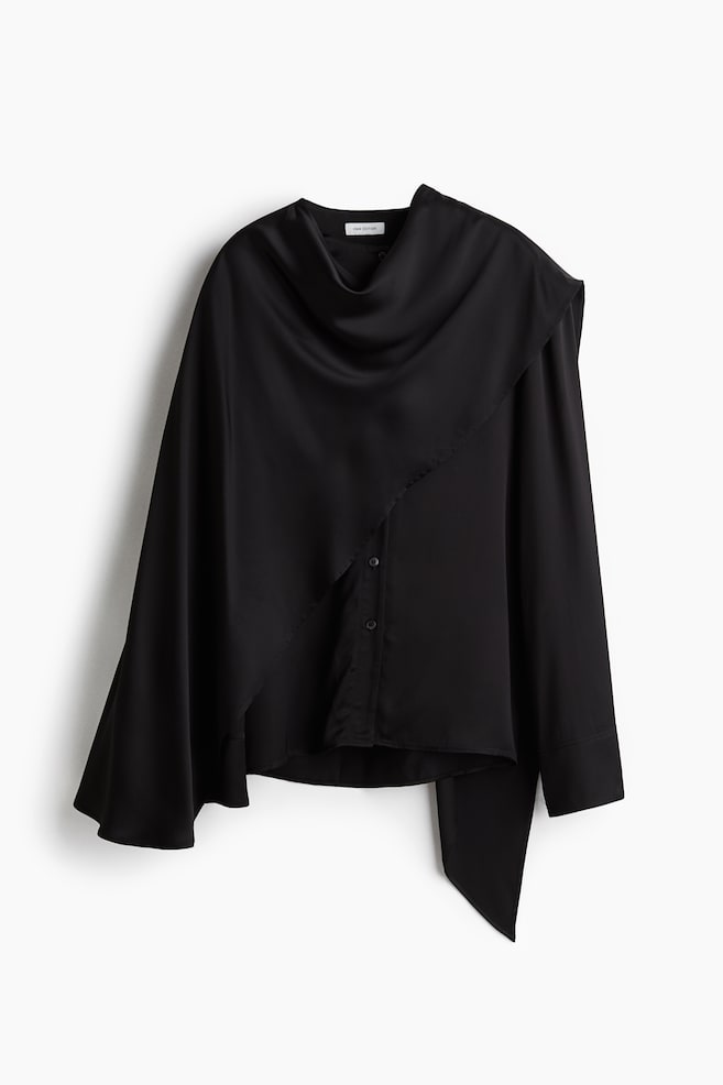 Blouse façon cape - Noir - 1