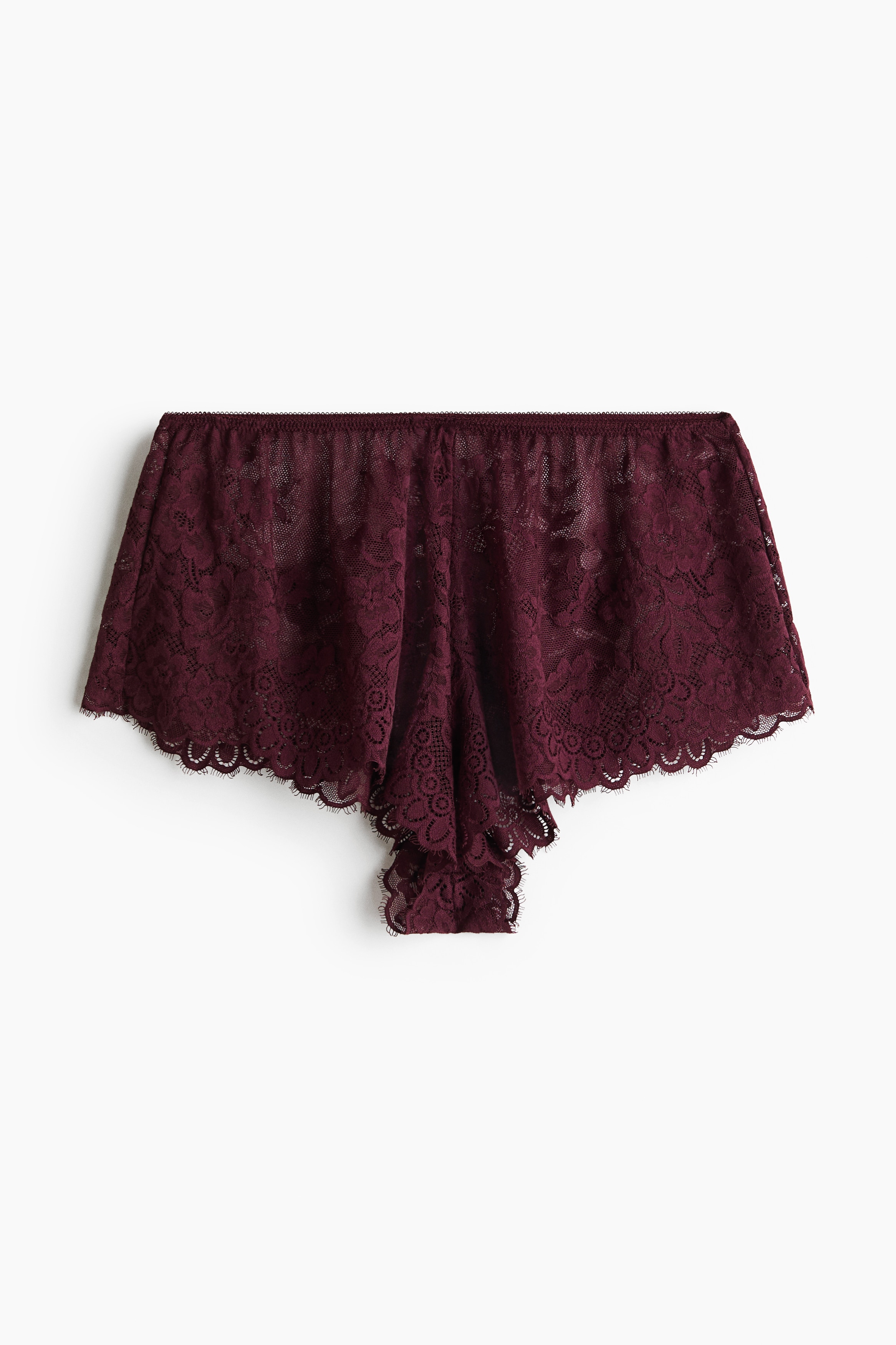 Lace shortie briefs - 酒紅色/黑色