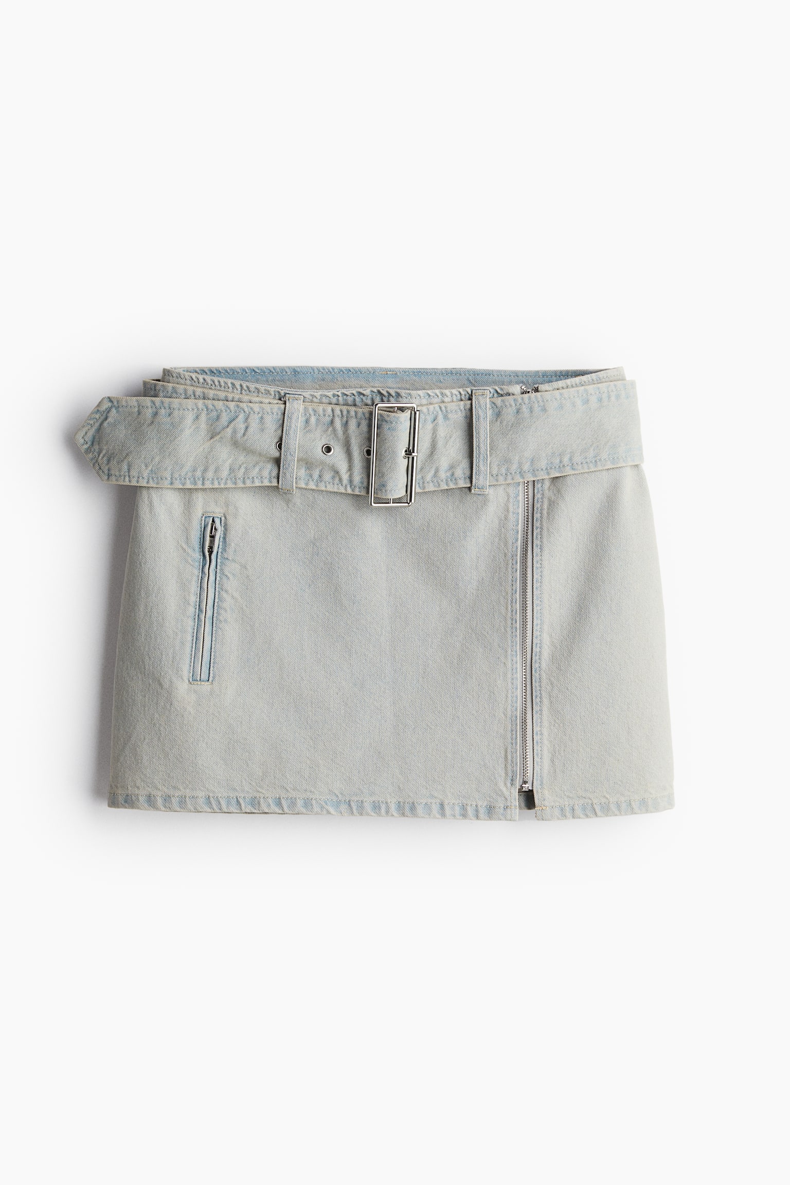 Denim Mini Skirt - Pale denim blue - 2