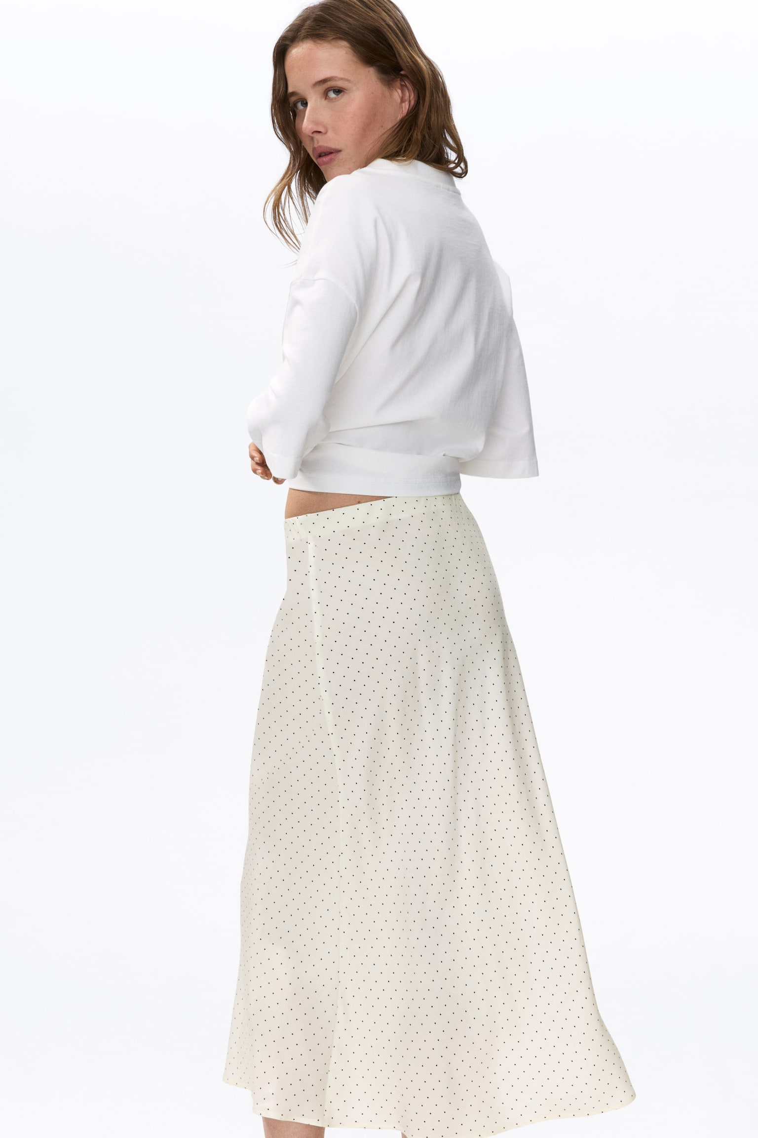 Midi skirt - Cream/Polka dot/Cream/Leopard print/Brown/Snakeskin pattern/Dark beige/Leopard print/Light beige/Light pink/Dark mauve - 1