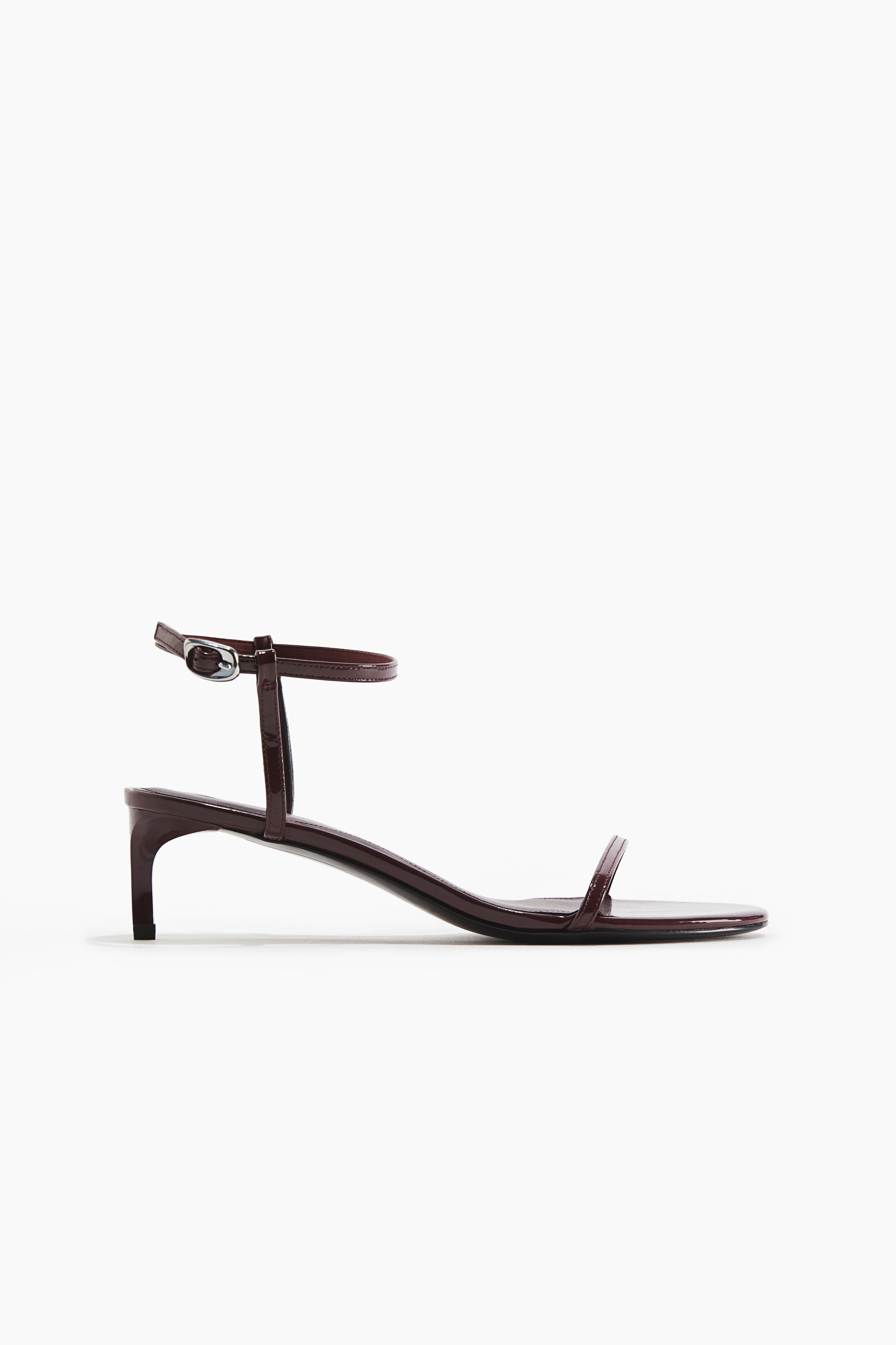 Heeled strappy sandals - Burgundy/Black/Gold-coloured