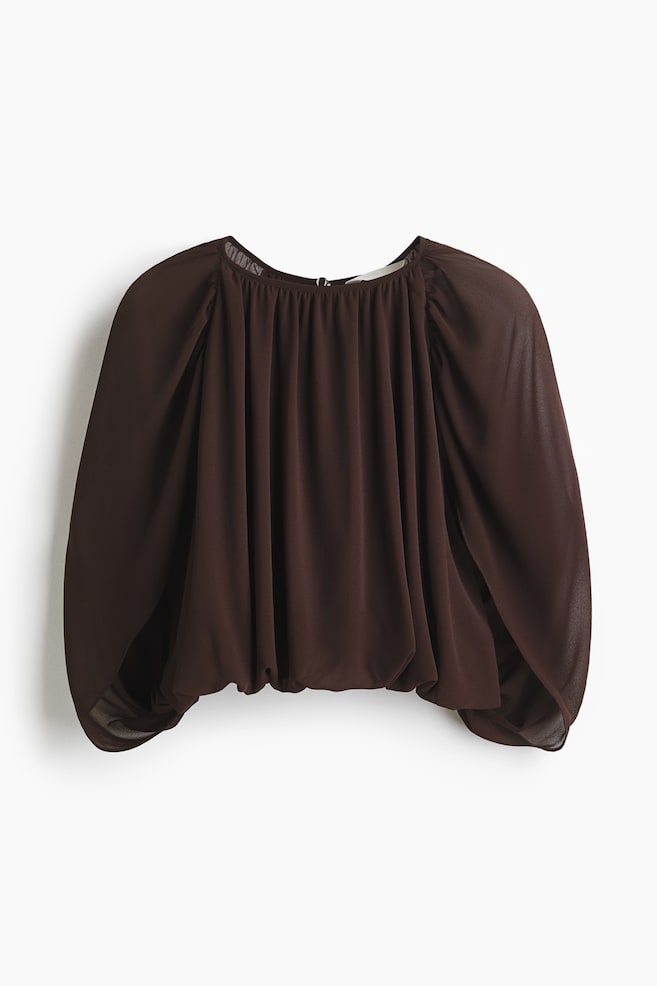 Chiffonbluse - Dunkelbraun/Beige/Zebramuster/Hellbeige - 1