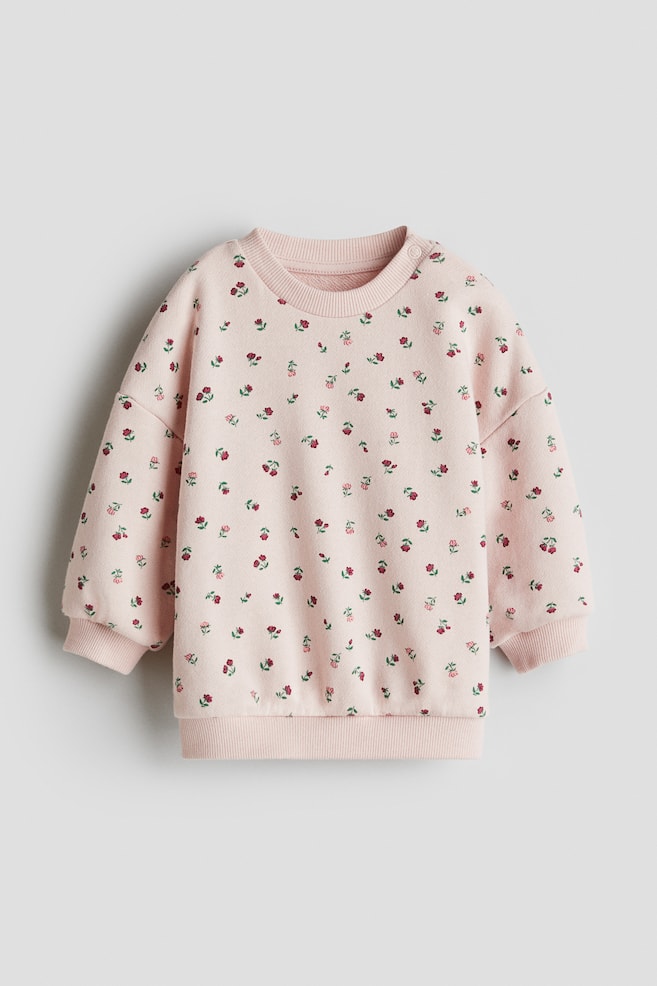 Printed Sweatshirt - Light pink/floral/Beige/bears - 1
