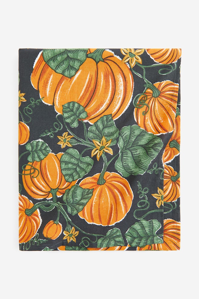 Patterned cotton tablecloth - Orange/Patterned - 1