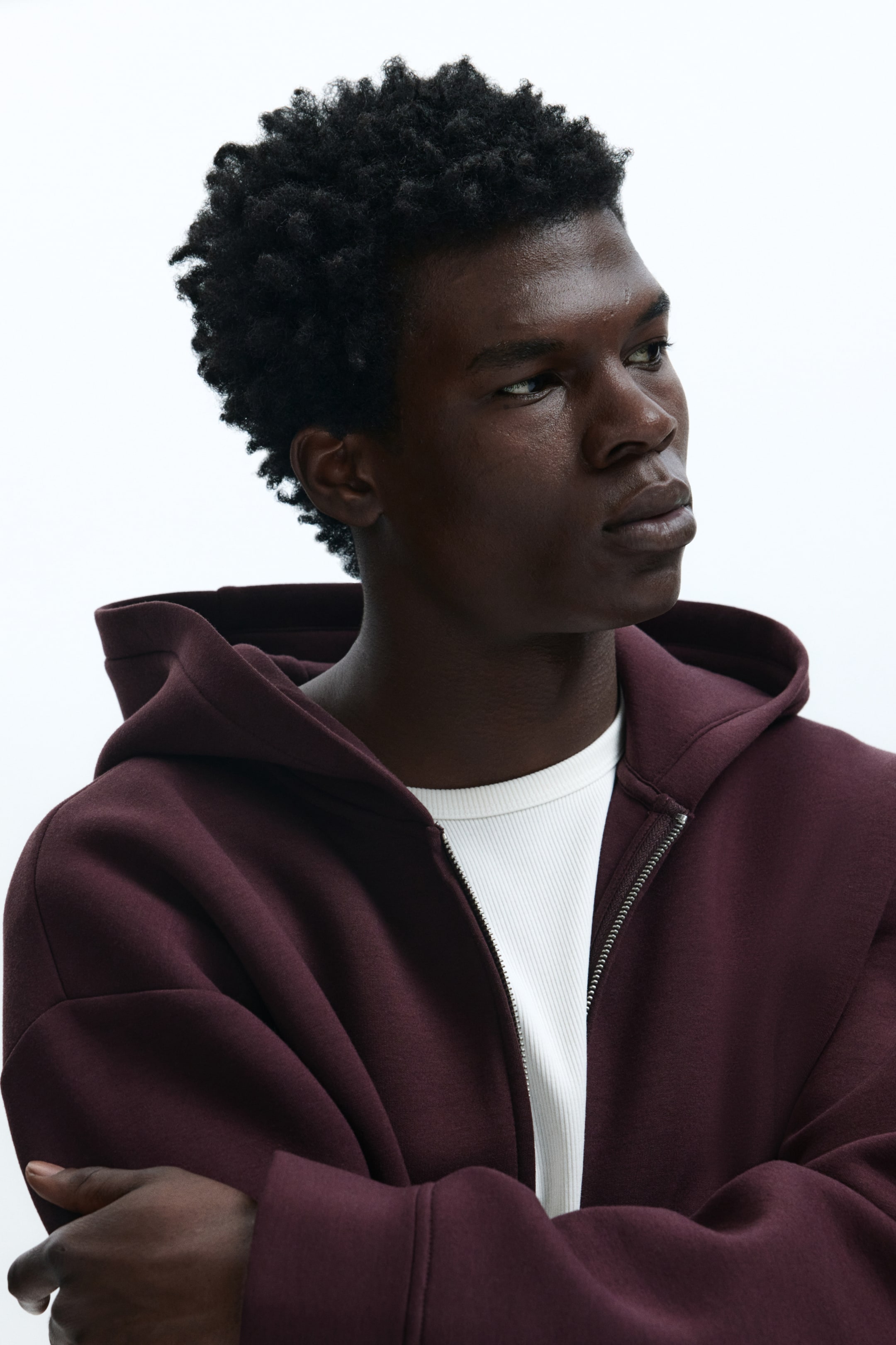 View larger image: Loose-Fit Hooded Jacket - Burgundy - Men | H&M CA 3