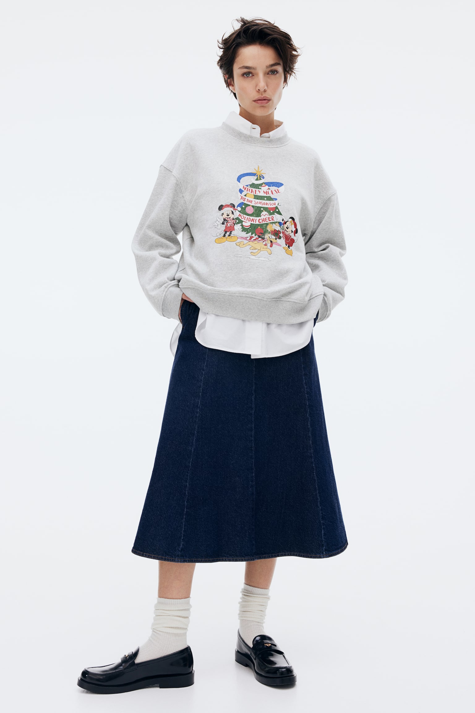 Motif-detail sweatshirt - Light grey marl/Mickey Mouse/Navy blue/Mickey Mouse/Navy blue/Berkeley/Navy blue/UCLA Bruins/Dark grey/Barbie/White/Yale University - 1