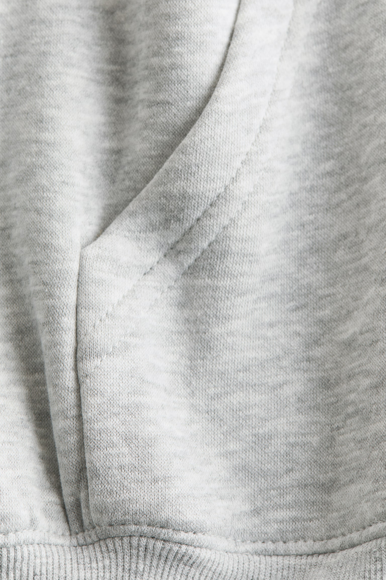 Женское худи H&M Brushed-Inside, цвет: Светлый серый меланжевый — фото 7