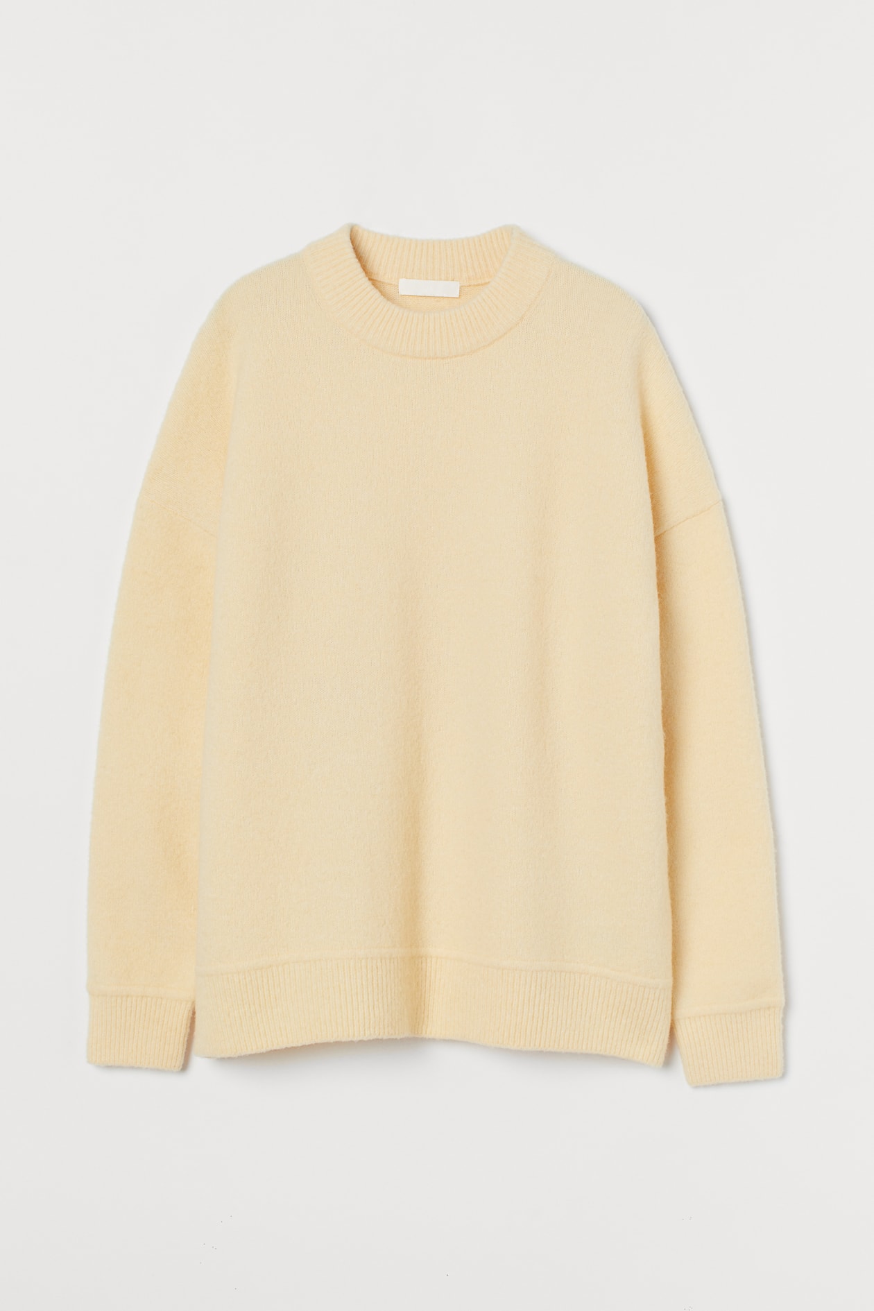 Knit Sweater - Round Neck - Long sleeve - Light yellow - Ladies | H&M US