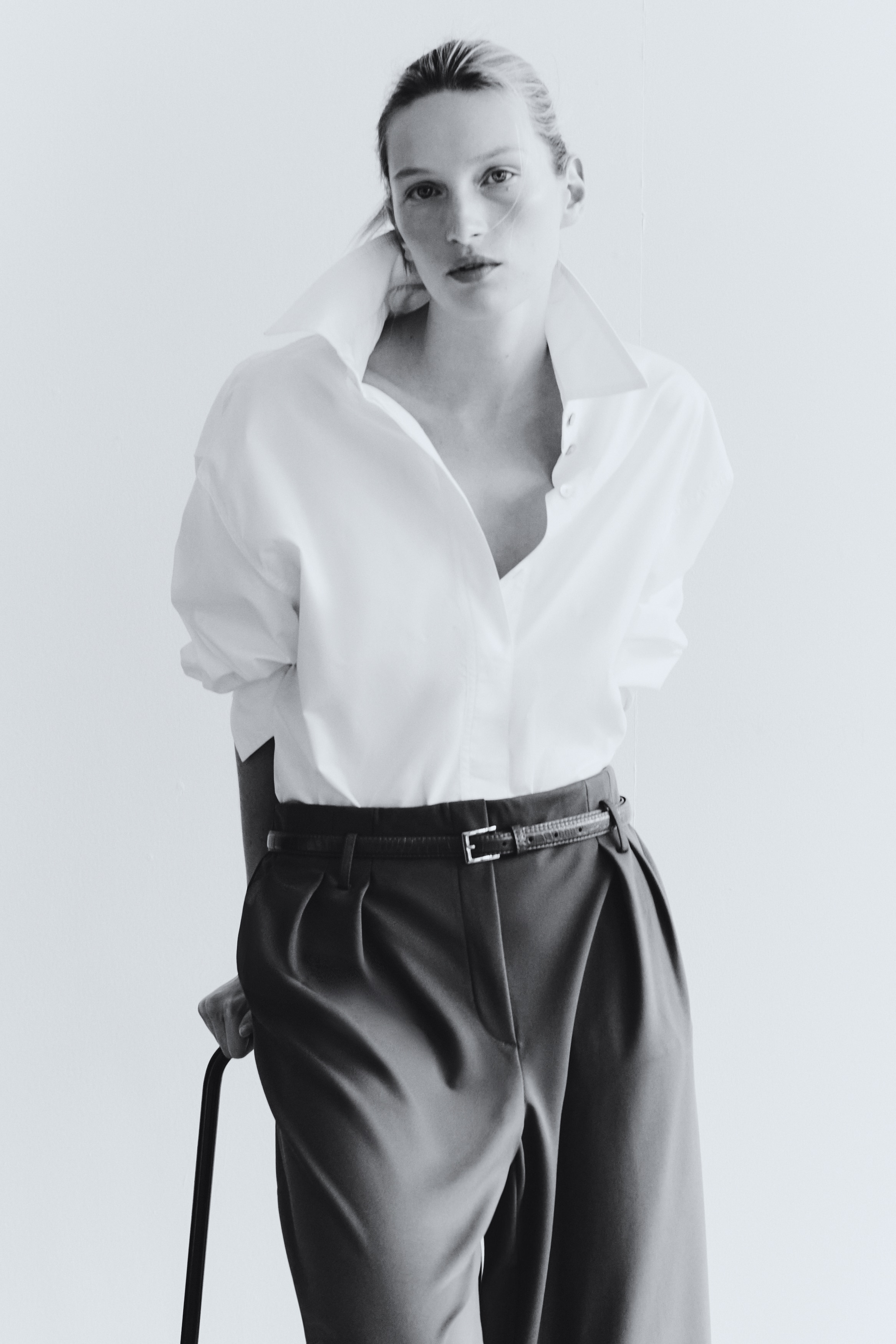 Wide-Leg Pants with Belt - thumbnail 3